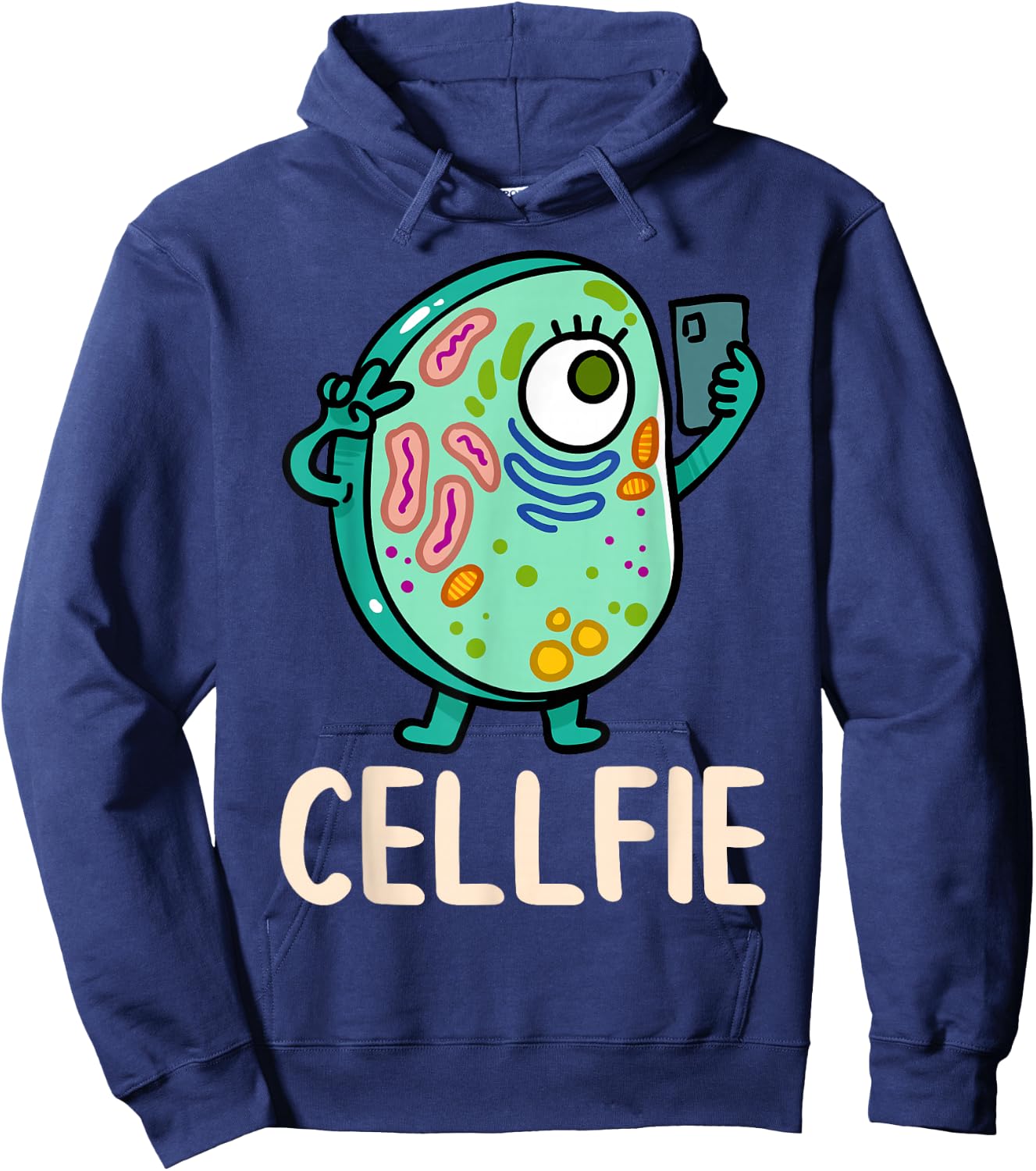 Cell Fie Funny Cellfie Selfie Biology Science Teacher Hoodie - Hoodie | Navy