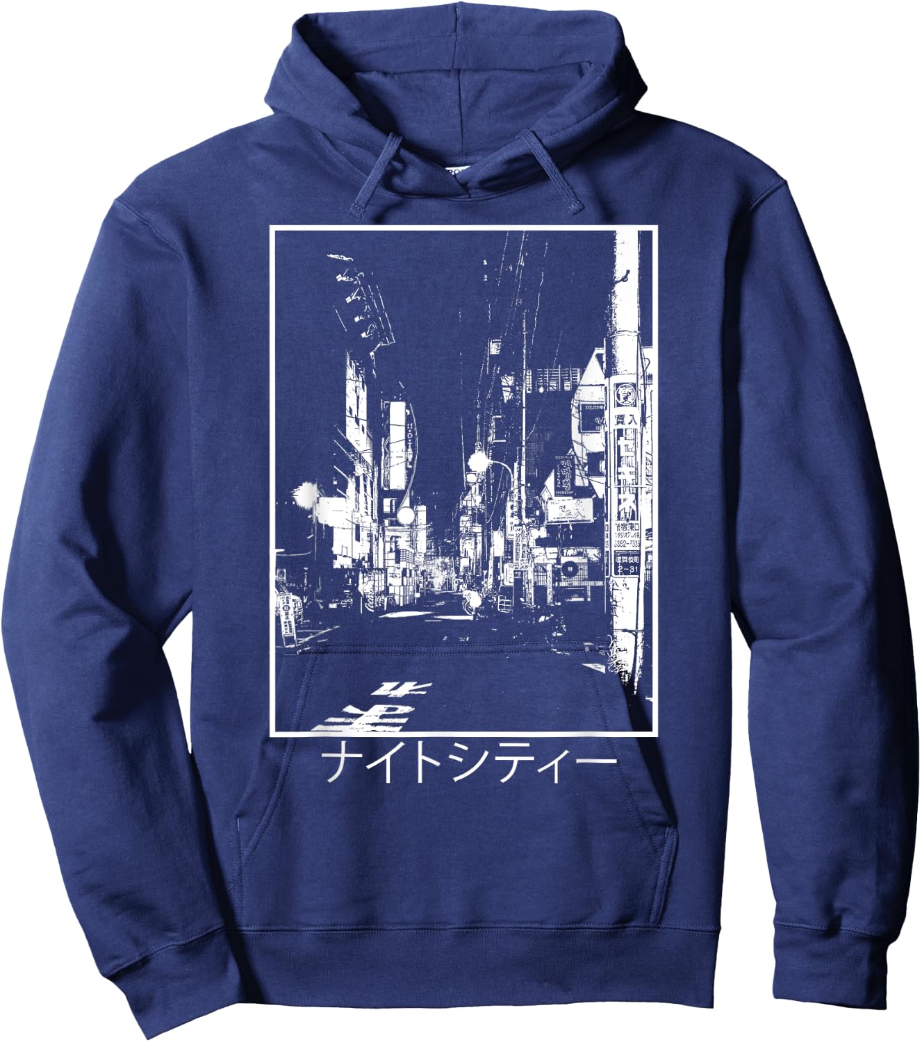 Japan Streets 90s Lofi Tokyo Japanese Streetwear Aesthetic Hoodie - Hoodie | Navy