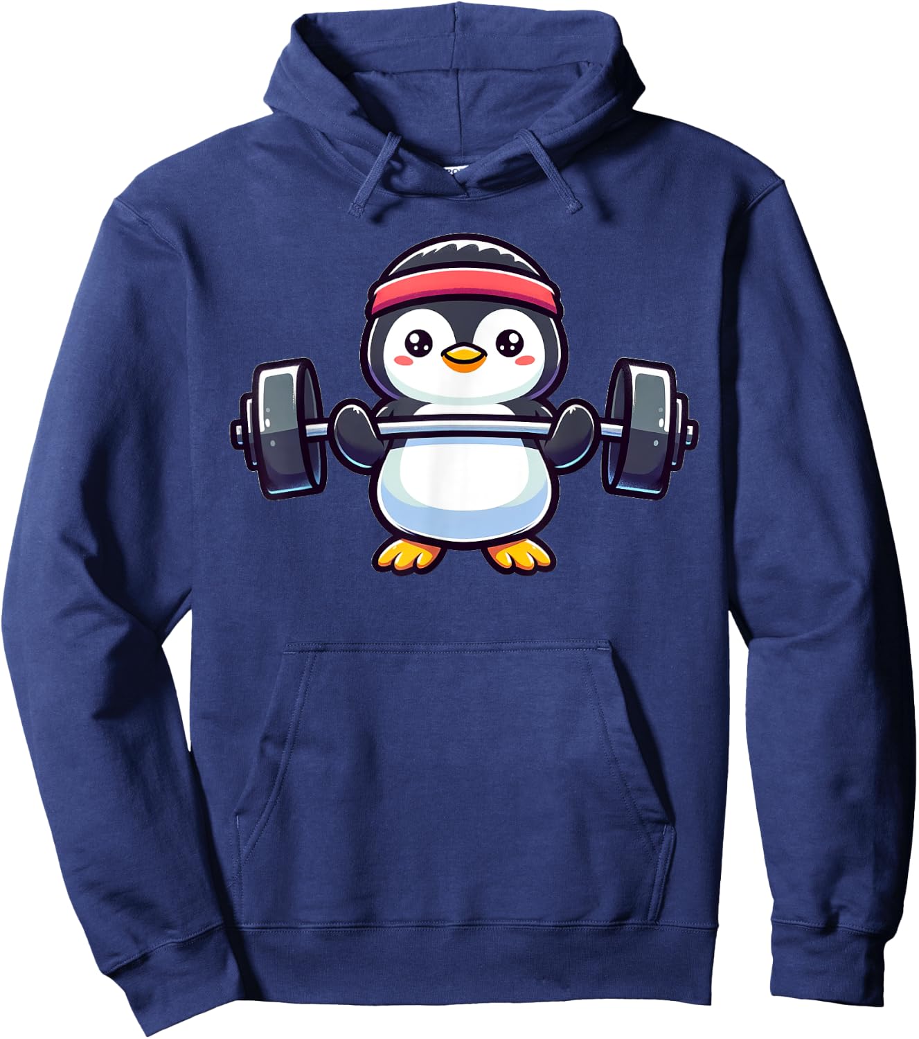Penguin Powerlifting Weightlifting Gym Workout Hoodie - Hoodie | Navy