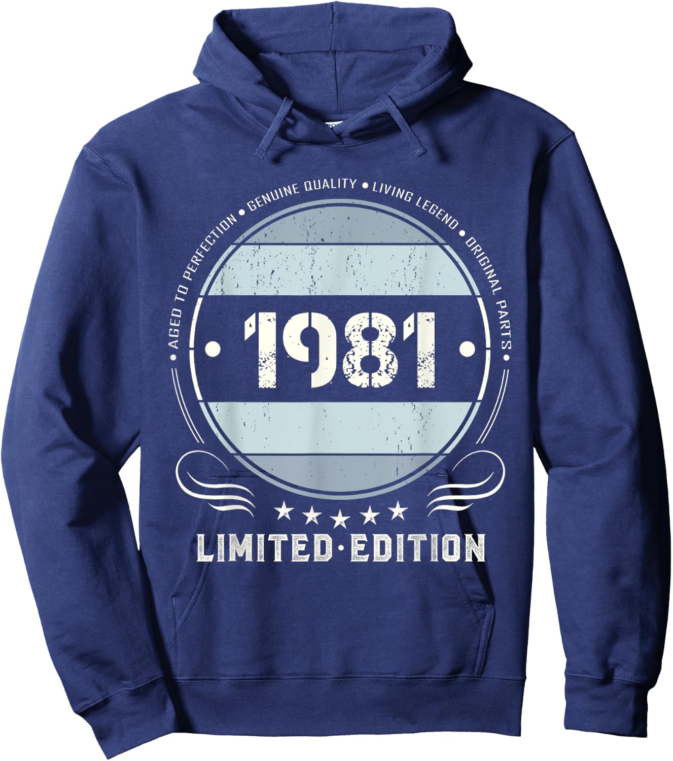 Vintage 1981 T Shirts Retro Funny 1981 Birthday Hoodie - Hoodie | Navy