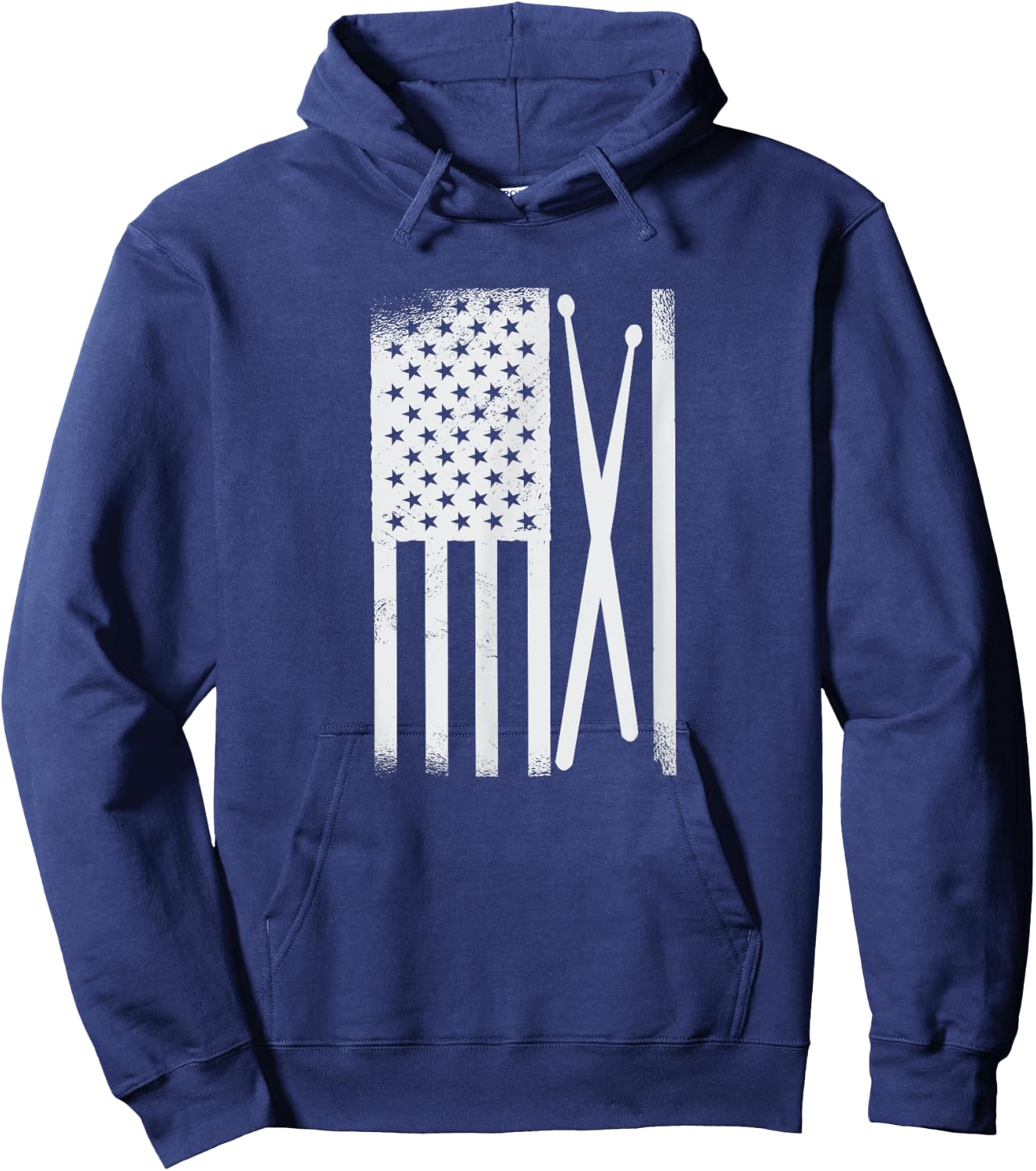 American Flag Drumsticks USA Drummers Vintage Drum Sticks Kids Men Hoodie - Hoodie | Navy