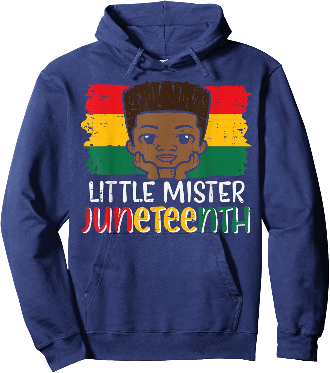 Little Mister Juneteenth African Boy Toddler Boys Kids Youth Hoodie - Hoodie | Navy