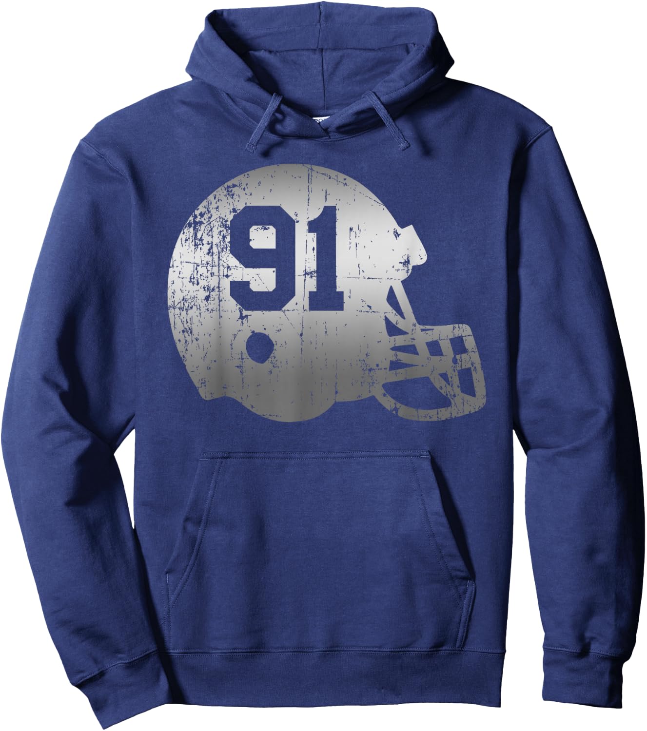 Vintage Football 91 Jersey Number Hoodie - Hoodie | Navy