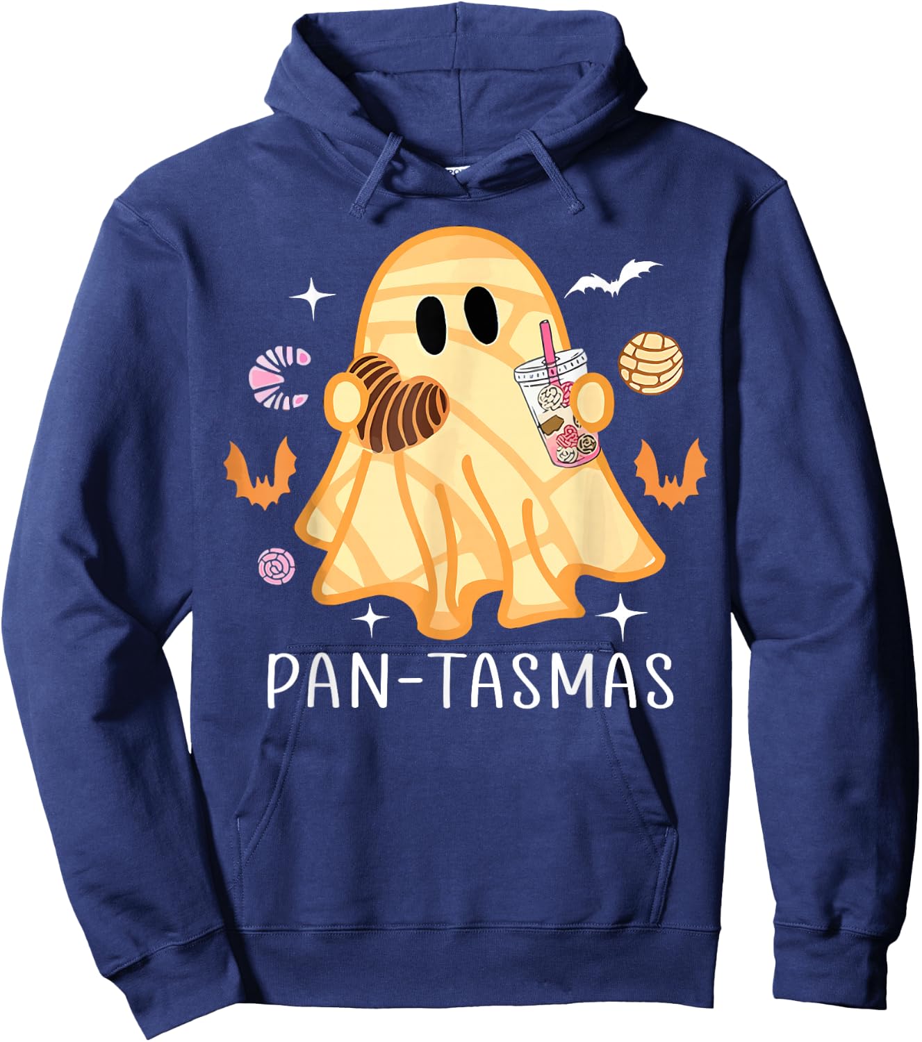 Pantasmas Ghost Funny Spooky Conchas Mexican Ghost Halloween Hoodie - Hoodie | Navy