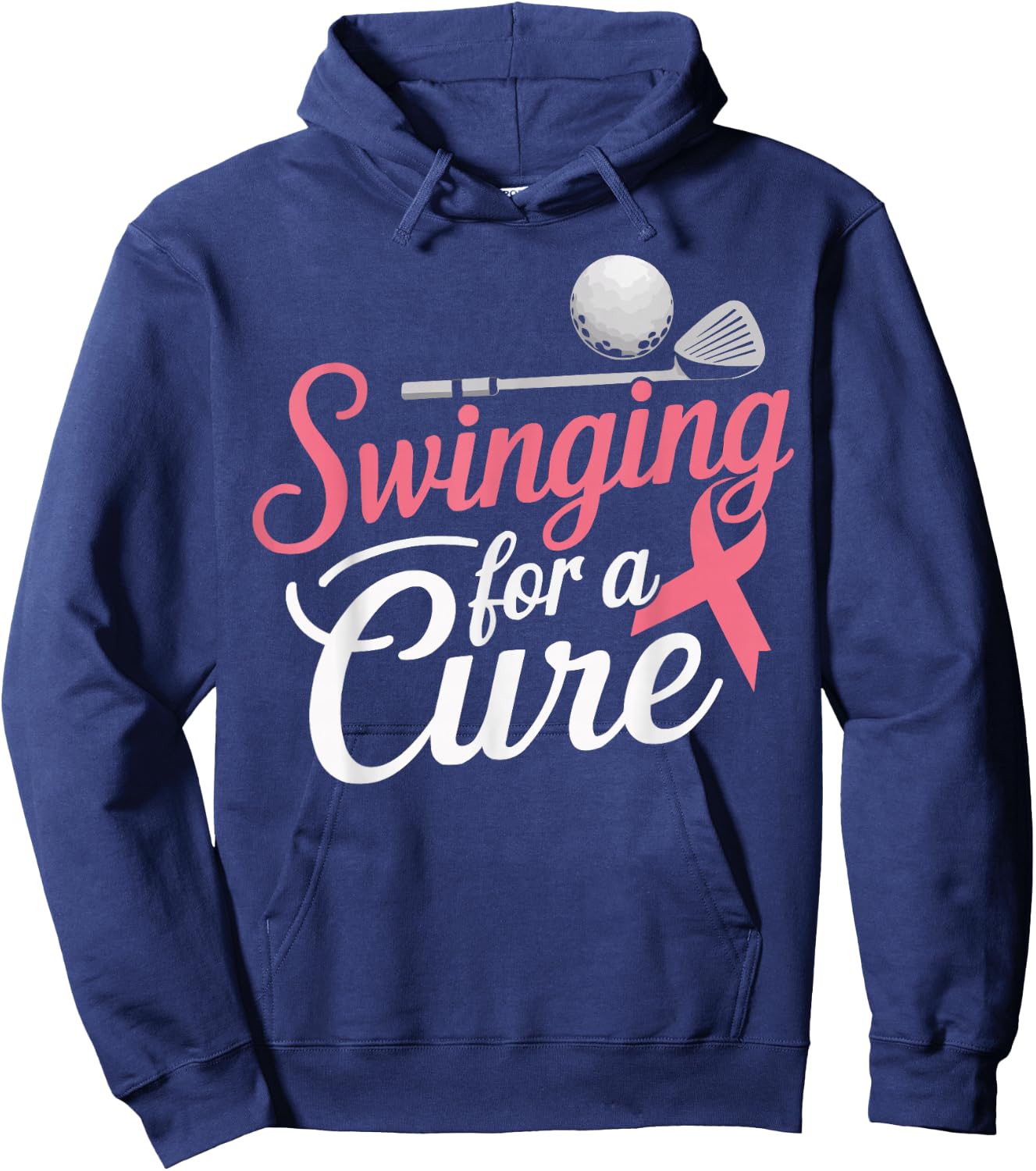 Golf Breast Cancer Awareness Month Golfer Pink Ribbon Hoodie - Hoodie | Navy