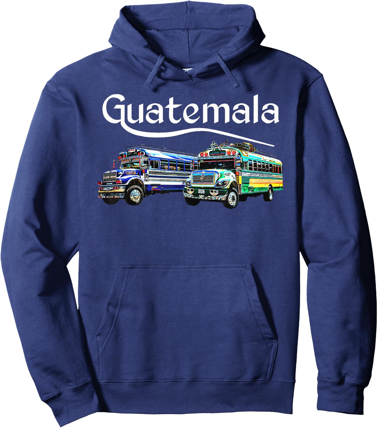 Chicken Bus Guatemala Chapin Quetzal Antigua Tikal Maya 502 Hoodie - Hoodie | Navy