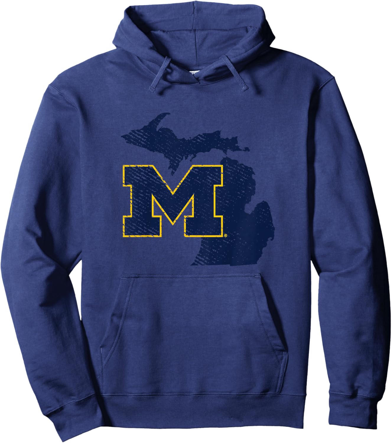 Kids University of Michigan Wolverines U of M State Shape Hoodie - Hoodie | Navy