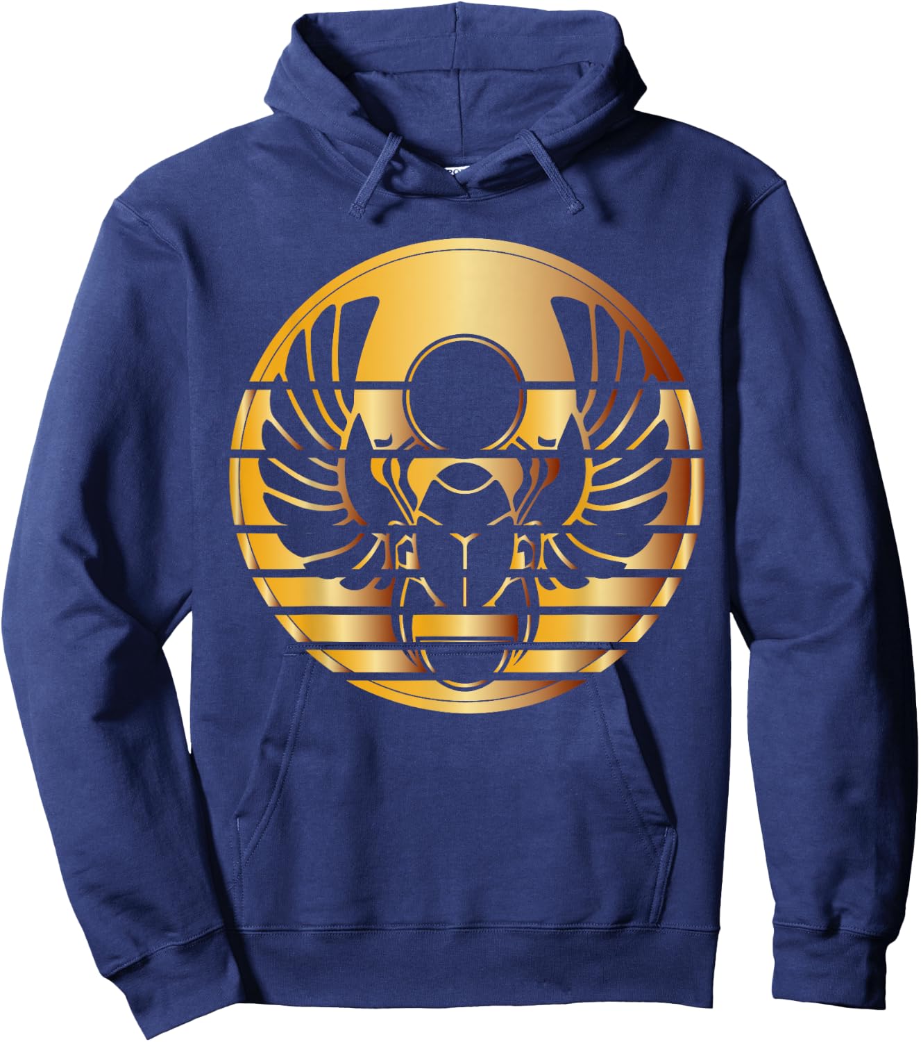 Scarab Beetle Retro Sunset Golden Hoodie - Hoodie | Navy