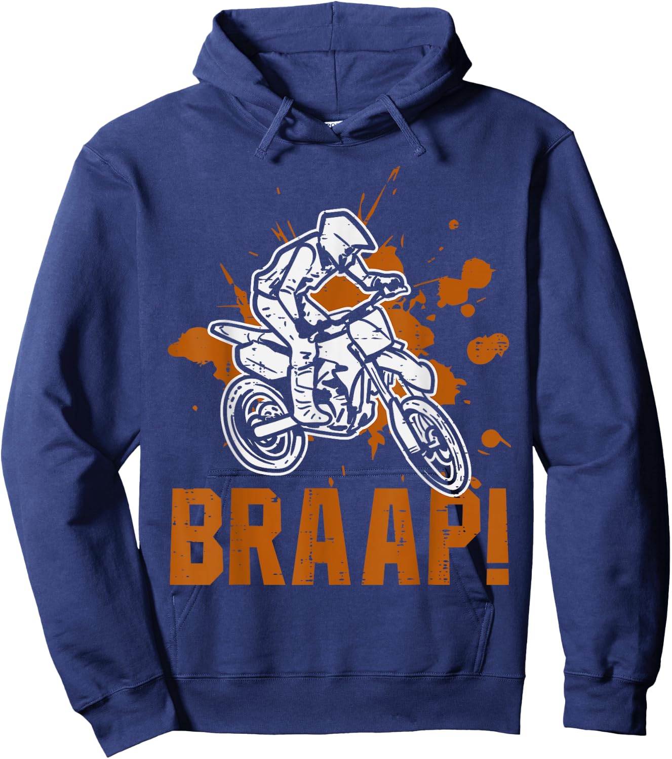 Braap Dirt Bike Motocross Track Biker Men Women Girls Boys Hoodie - Hoodie | Navy