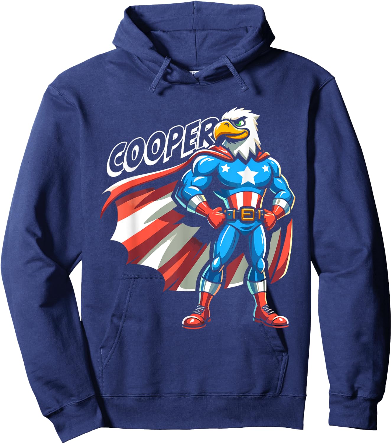 Cooper USA Eagle Patriotic Superhero for Boys Name Cooper Hoodie - Hoodie | Navy