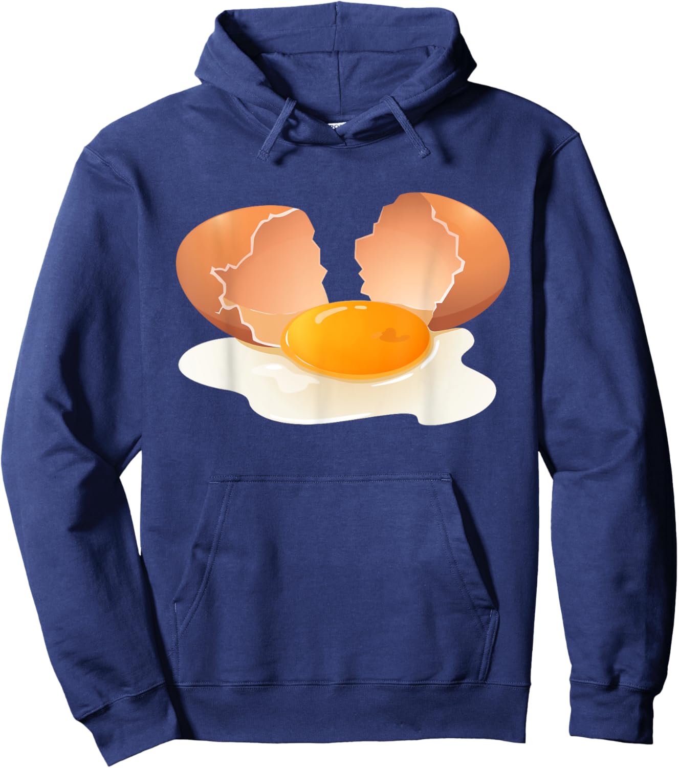 Egg Costume Broken egg Funny Christmas, Halloween Food Lover Hoodie - Hoodie | Navy