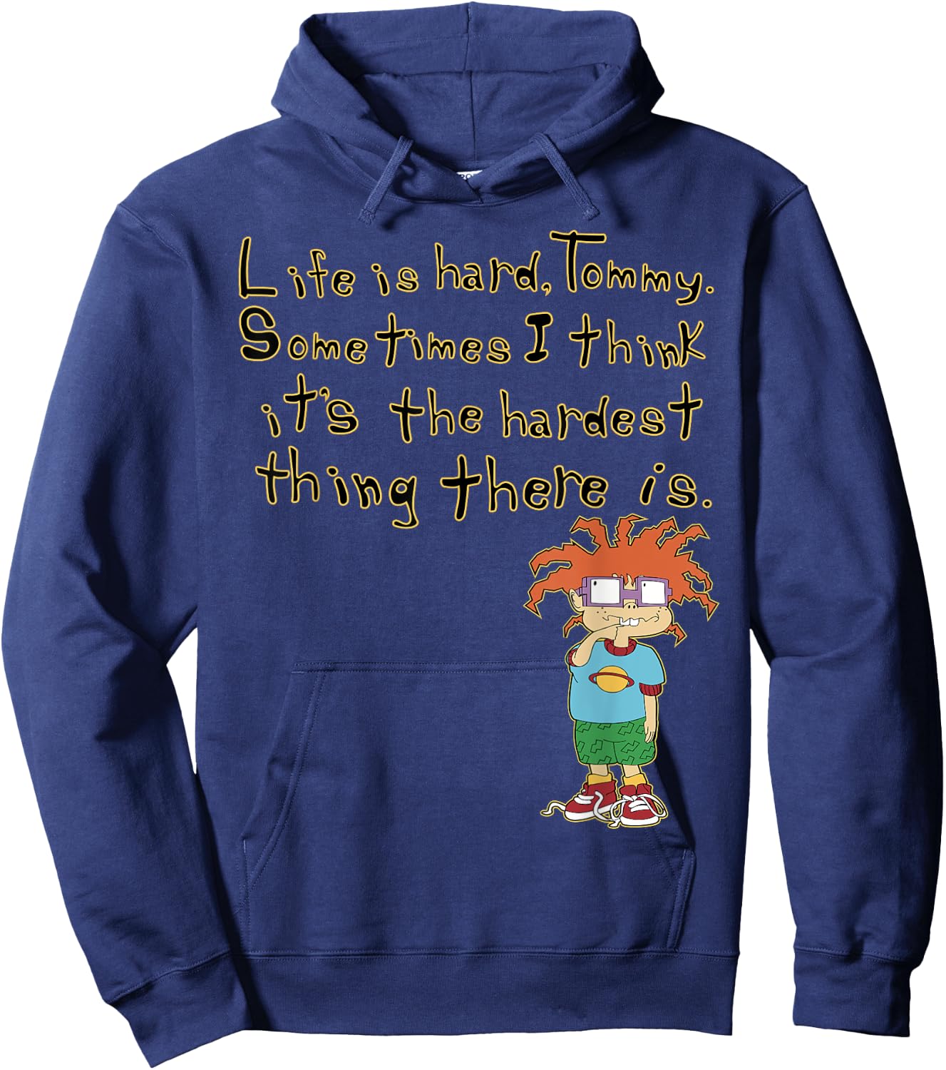 Mademark x Rugrats - Chuckie “Life is Hard, Tommy” Rugrats Hoodie - Hoodie | Navy