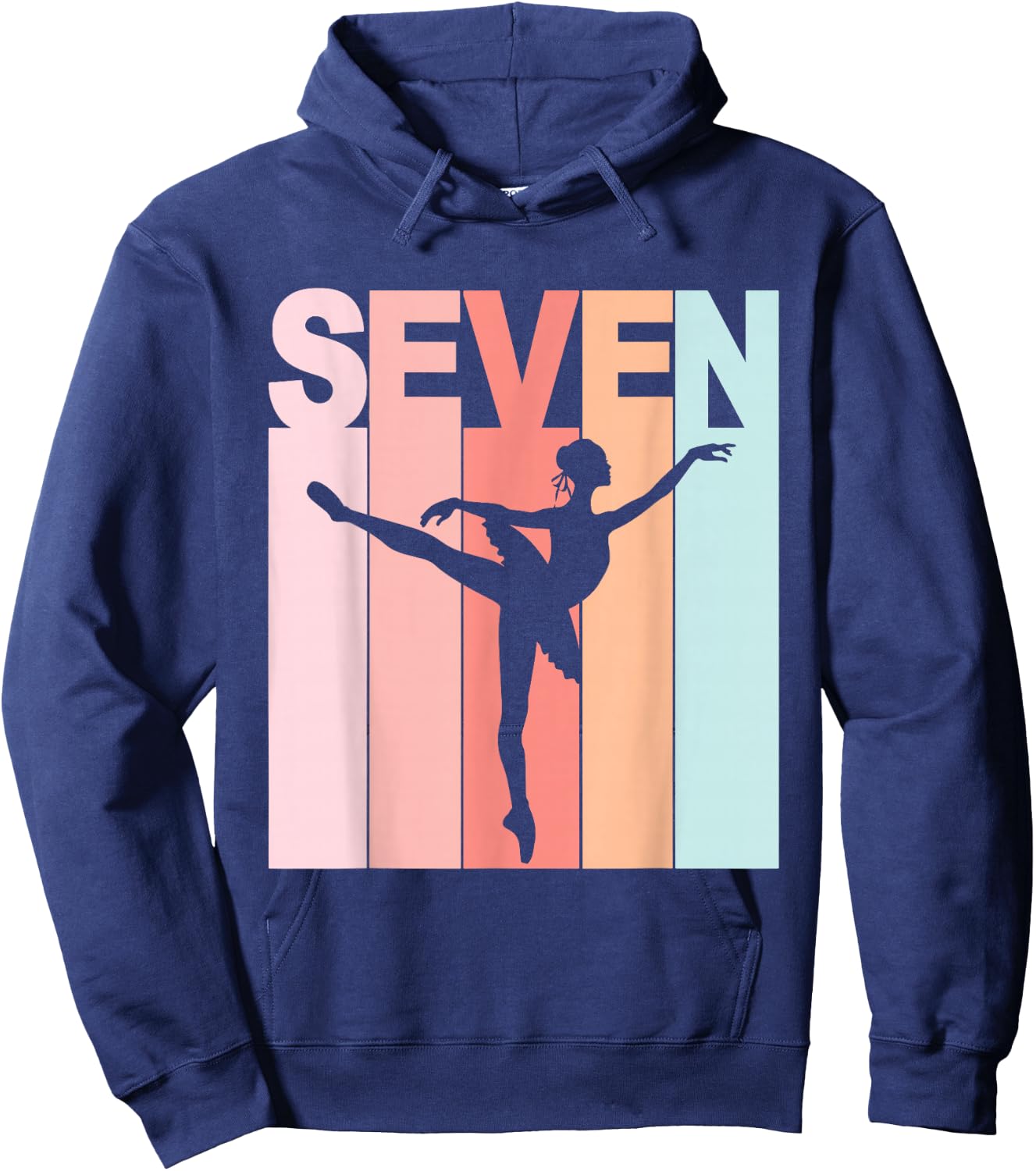 7th Birthday Ballet Dancer 7 Year Old Girl Ballerina Hoodie - Hoodie | Navy