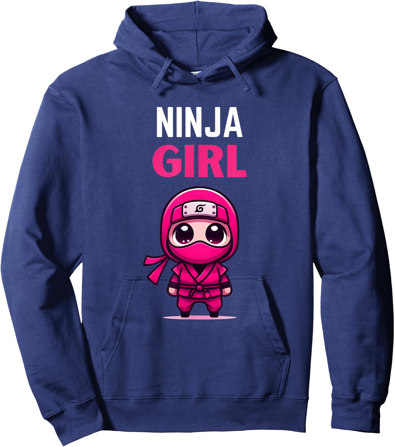 Birthday Ninja Girl Cute Kids Ninja Hoodie - Hoodie | Navy