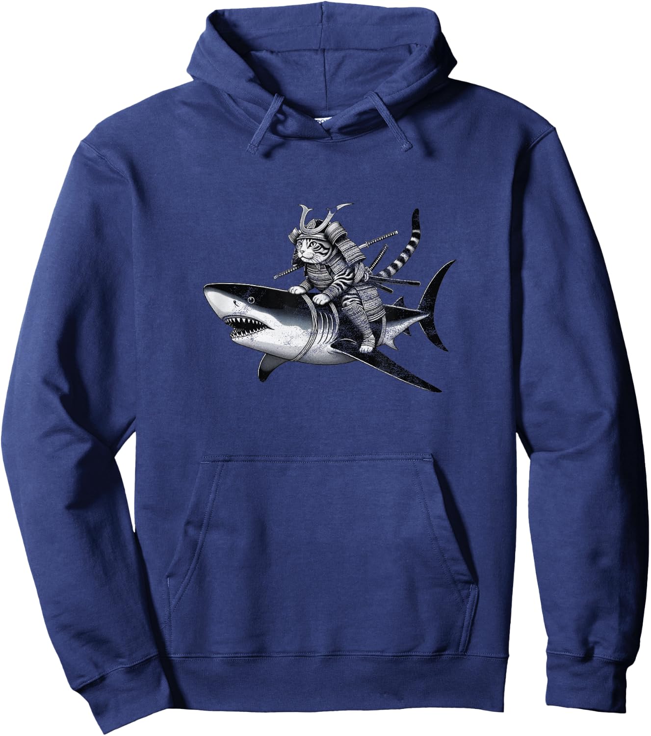 Retro Ninja Japanese Cat Shark Hoodie - Hoodie | Navy