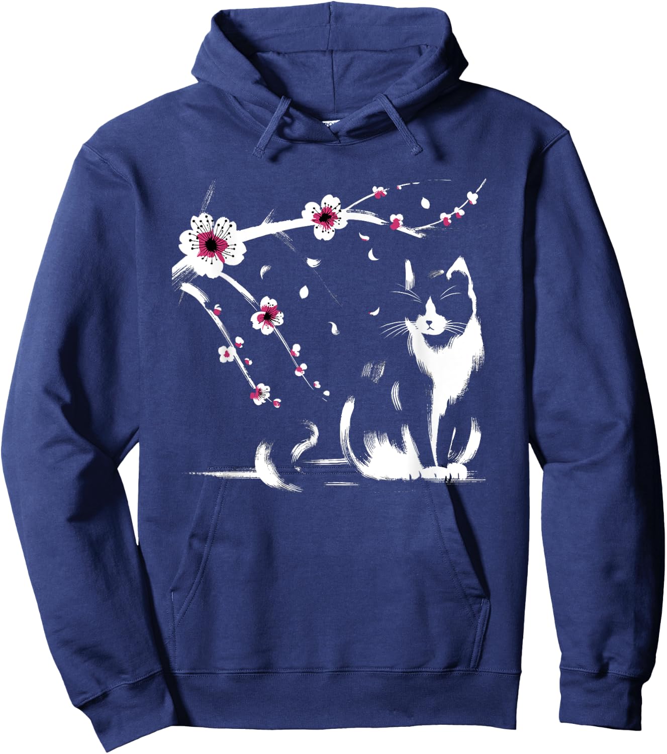Kawaii Cat Anime Japanese Retro Men Women Kids Funny Cat Hoodie - Hoodie | Navy