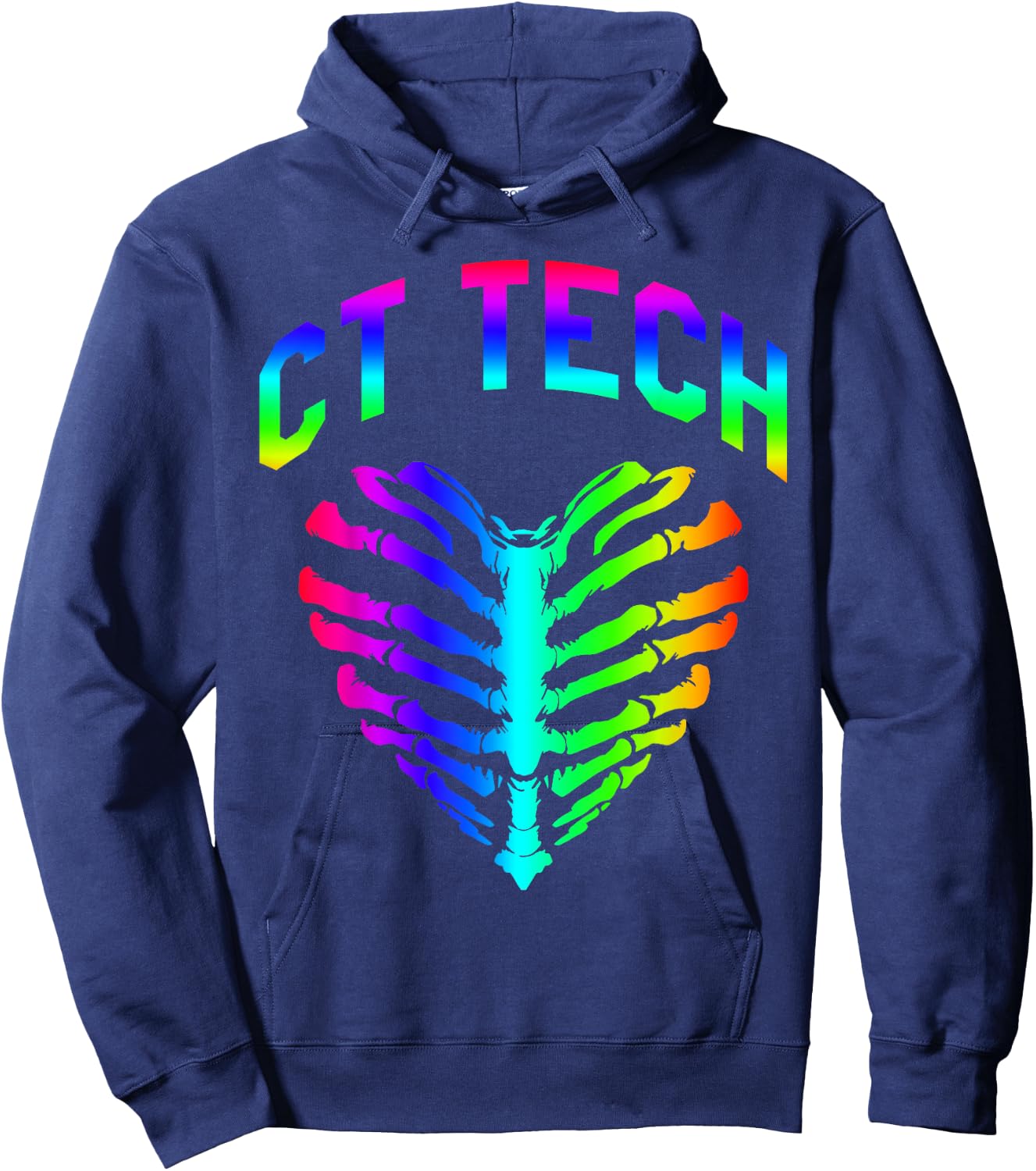 Radiology CT Tech Skeleton Ribcage Heart Halloween Design Hoodie - Hoodie | Navy
