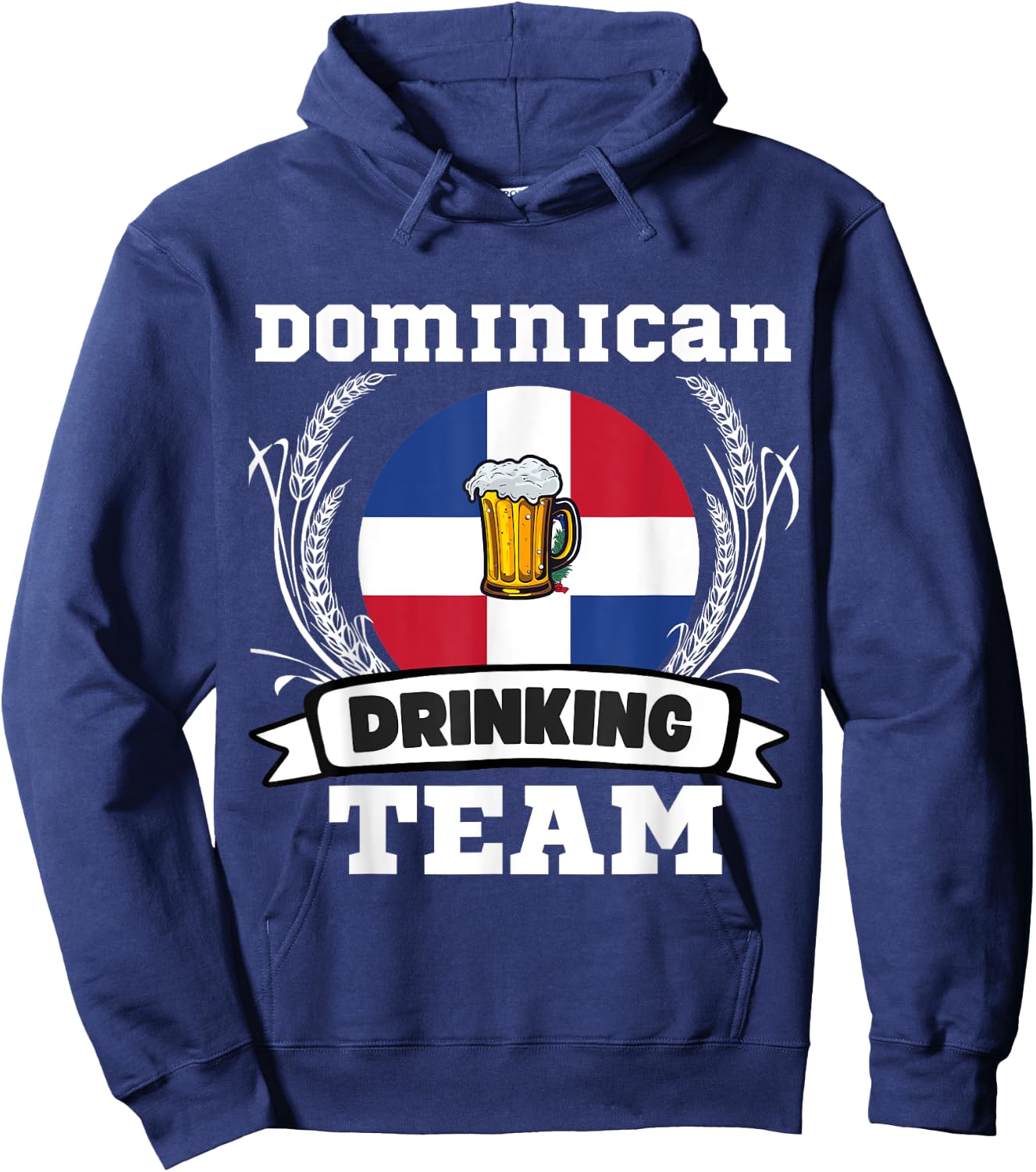 Dominican Flag Drinking Team Funny Beer Heritage Month Party Hoodie - Hoodie | Navy