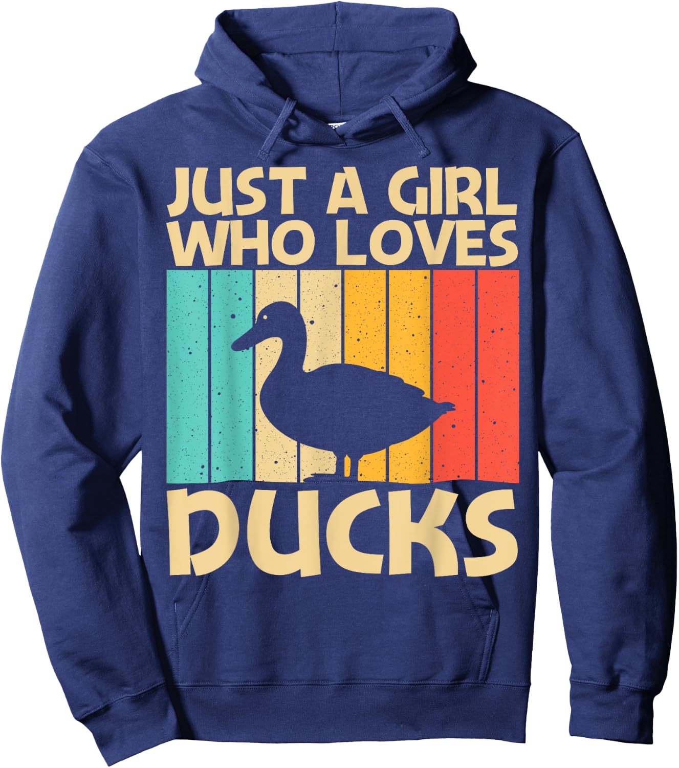 Funny Duck Design For Girls Kids Duck Farmer Hunting Lovers Hoodie - Hoodie | Navy