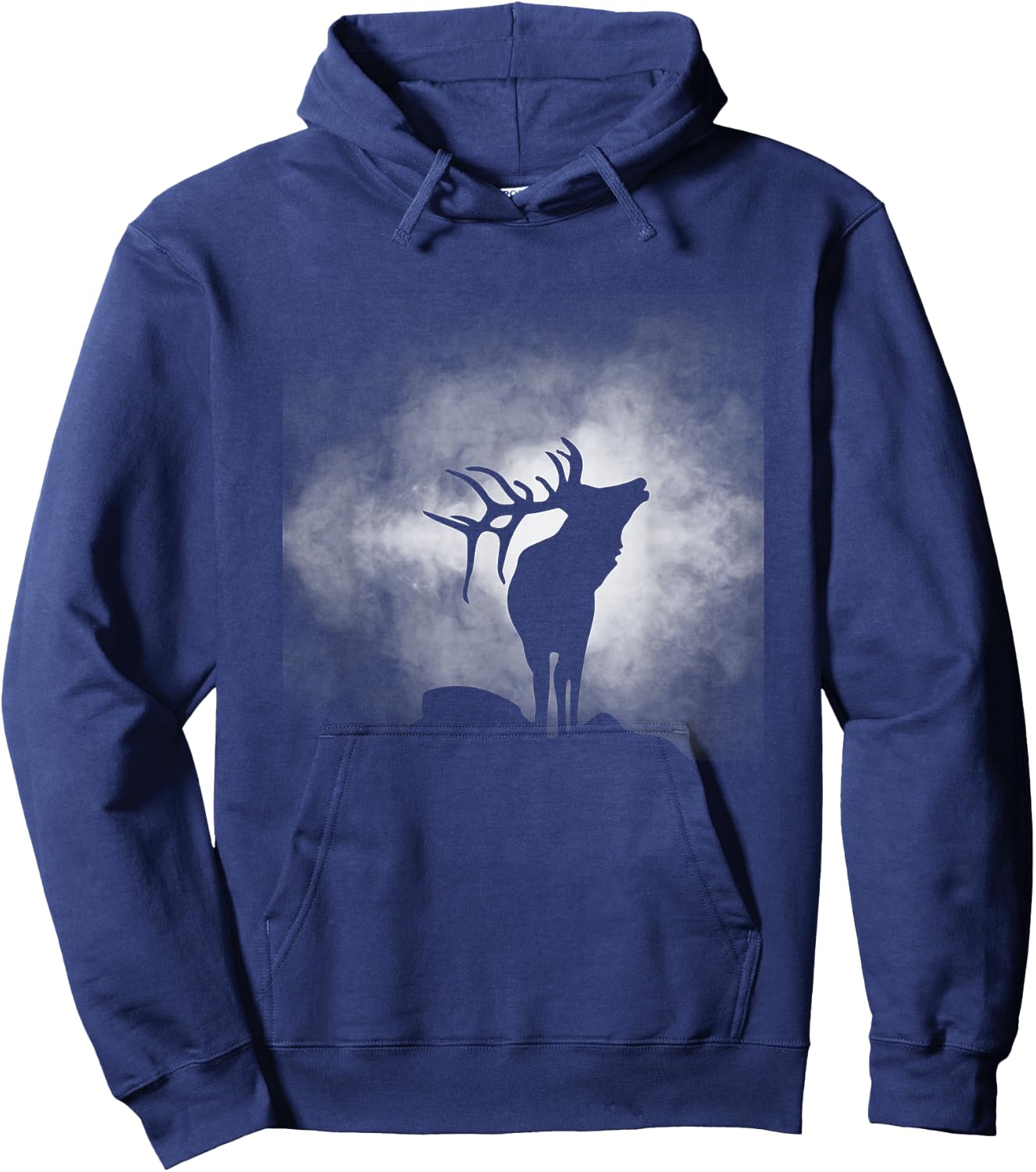 BASBO Outdoor Antlers Elk Deer , Small, Black Hoodie - Hoodie | Navy