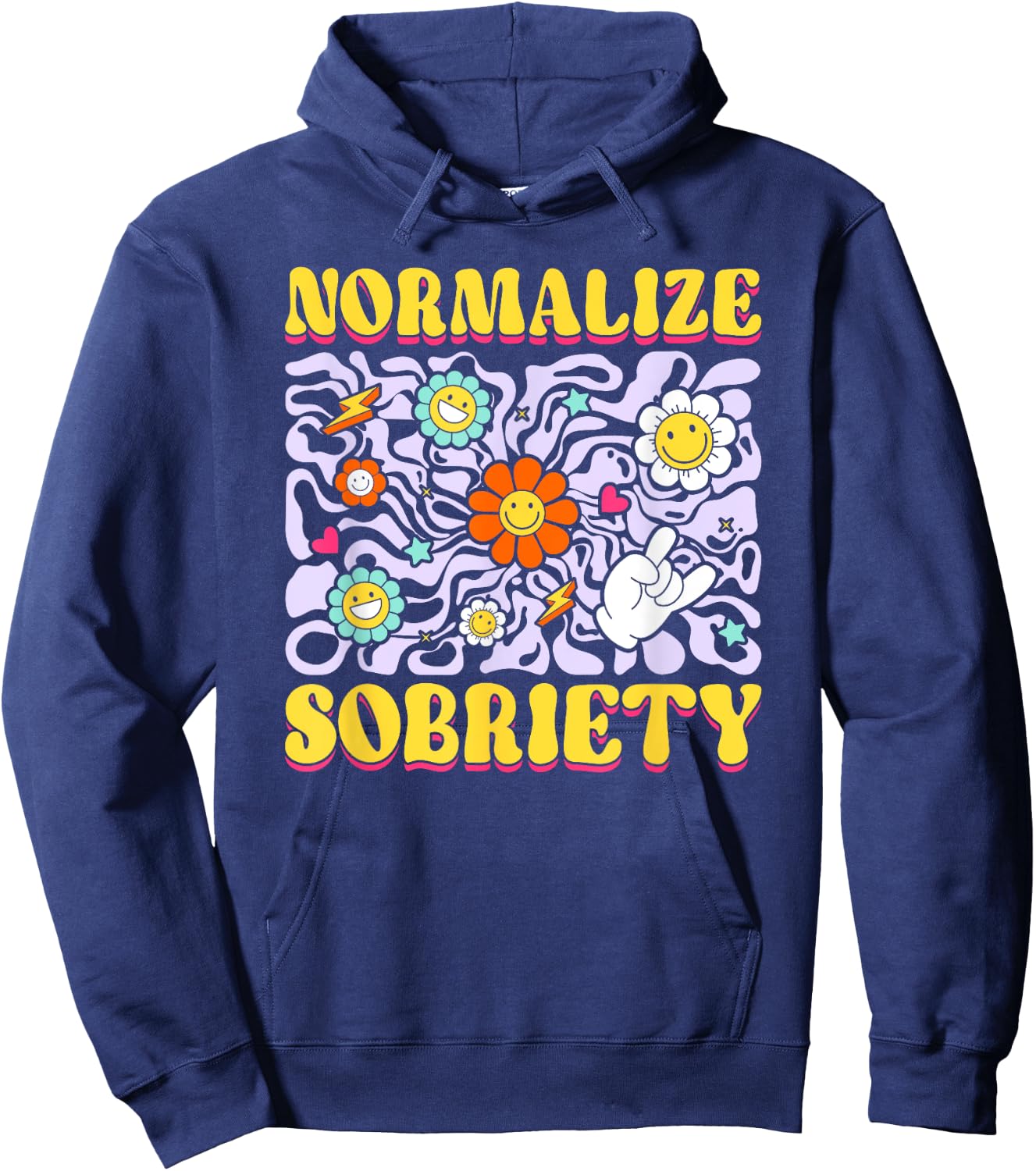 Sober Addiction Recovery Normalize Sobriety Hoodie - Hoodie | Navy