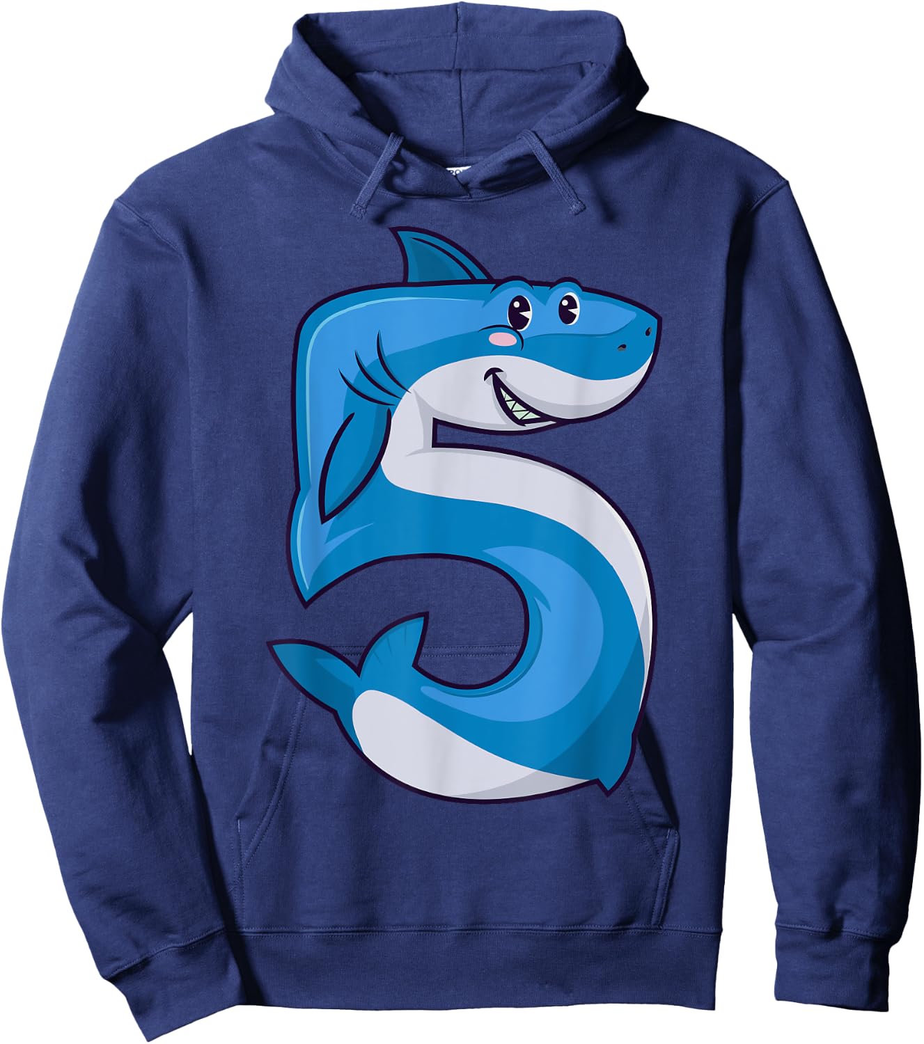 Shark 5th Birthday 5 Years Old Kids Boys Toddler Fifth Party Hoodie - Hoodie | Navy