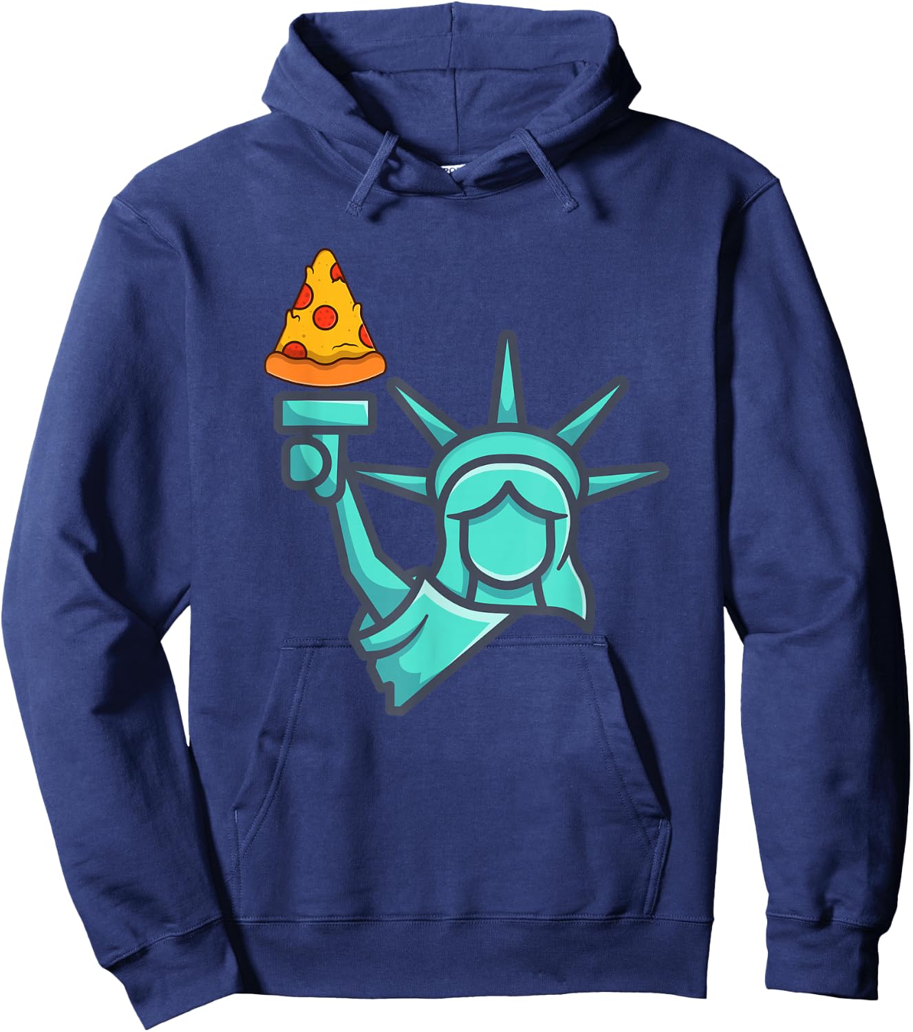 Pizza Statue of Liberty New York City Famous Food Pizzas Hoodie - Hoodie | Navy