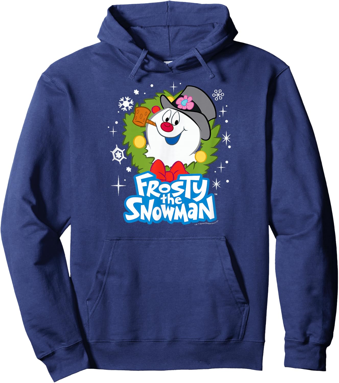 Frosty The Snowman - Christmas Wreath Hoodie - Hoodie | Navy