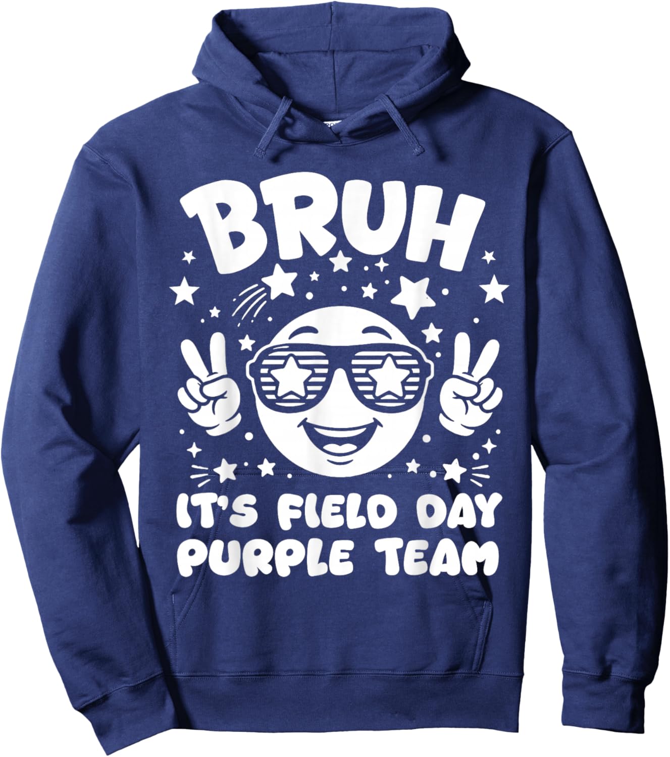 Purple Team Bruh It's Field Day 2026 Teacher Student Kids Hoodie - Hoodie | Navy