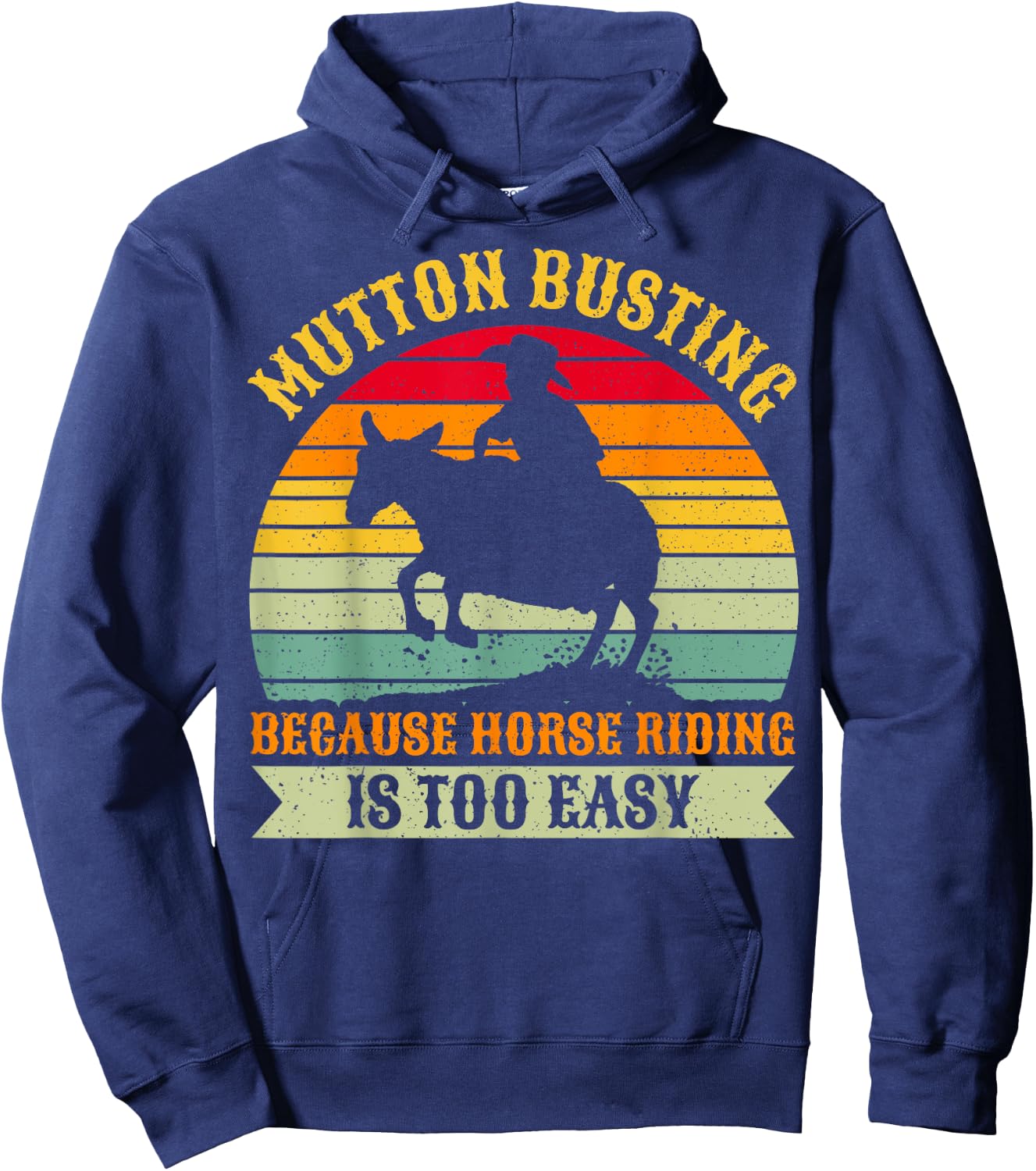 Youth Rodeo Mutton Busting Design for a Mutton Buster Hoodie - Hoodie | Navy