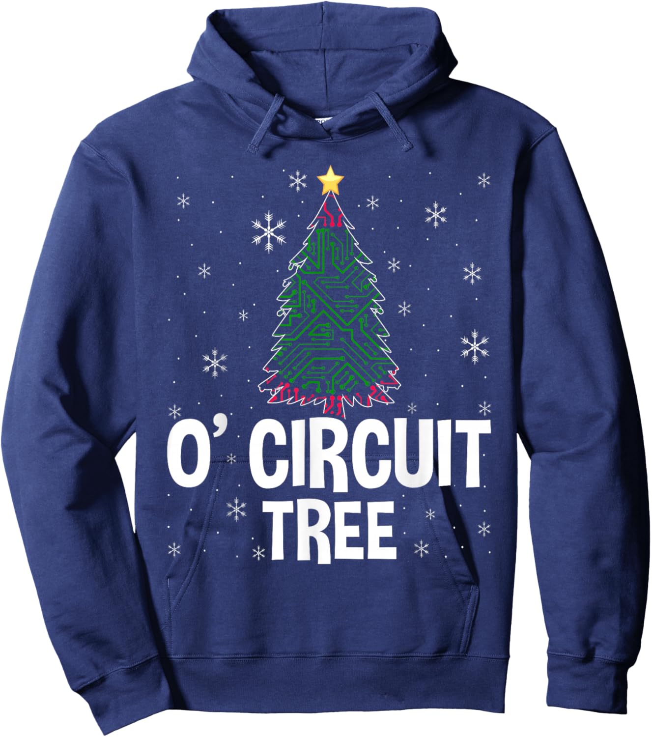 O' Circuit Tree Funny Engineering Expert Christmas Party Hoodie - Hoodie | Navy