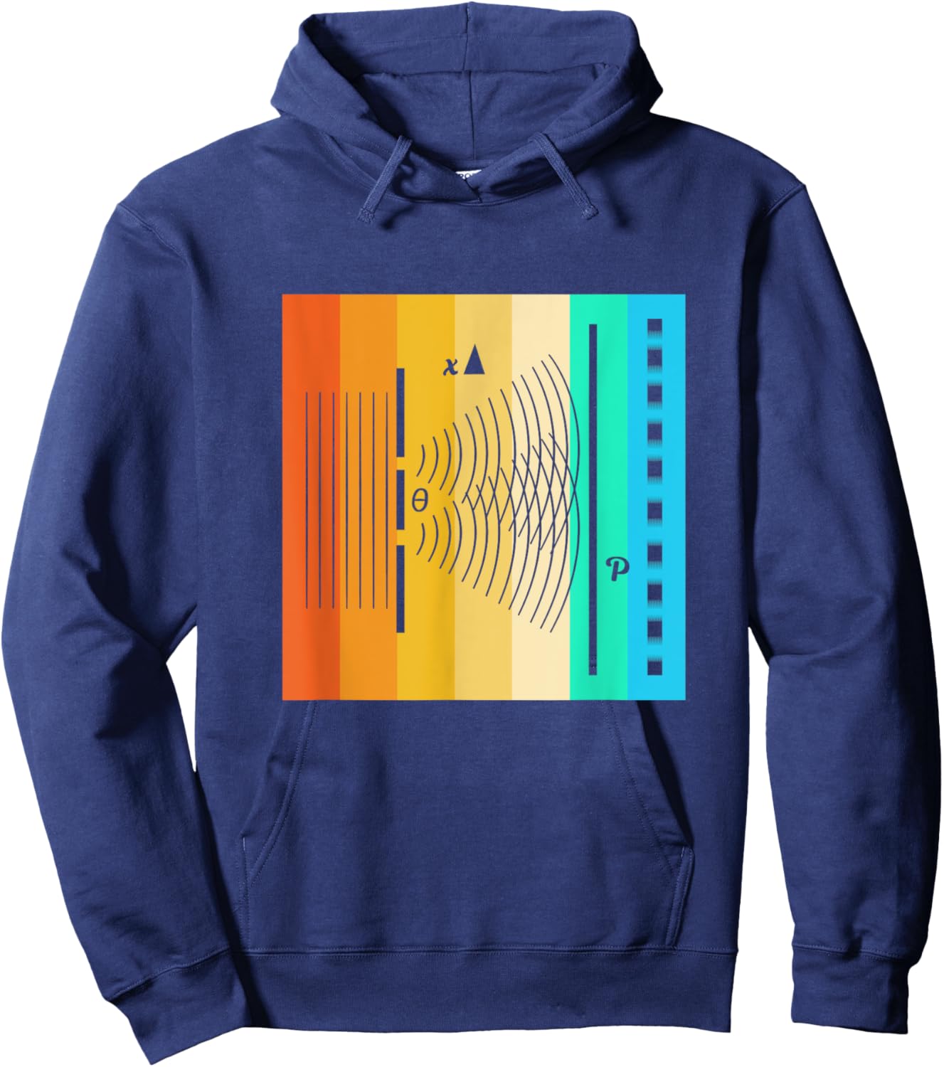 Retro Quantum Physics Quantum Double Slit Experiment Hoodie - Hoodie | Navy