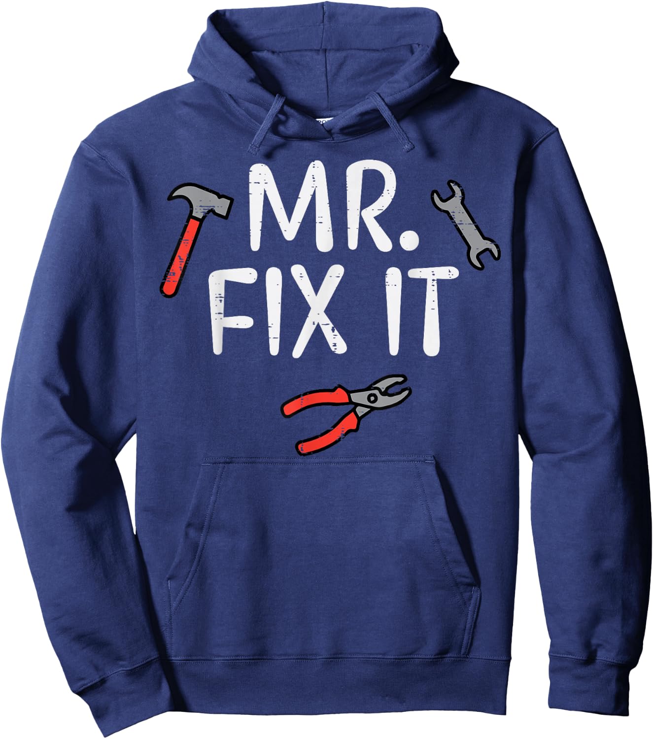 Fathers Day Mr Fix it Fun DIY Handy Man Dad Daddy Match Men Hoodie - Hoodie | Navy
