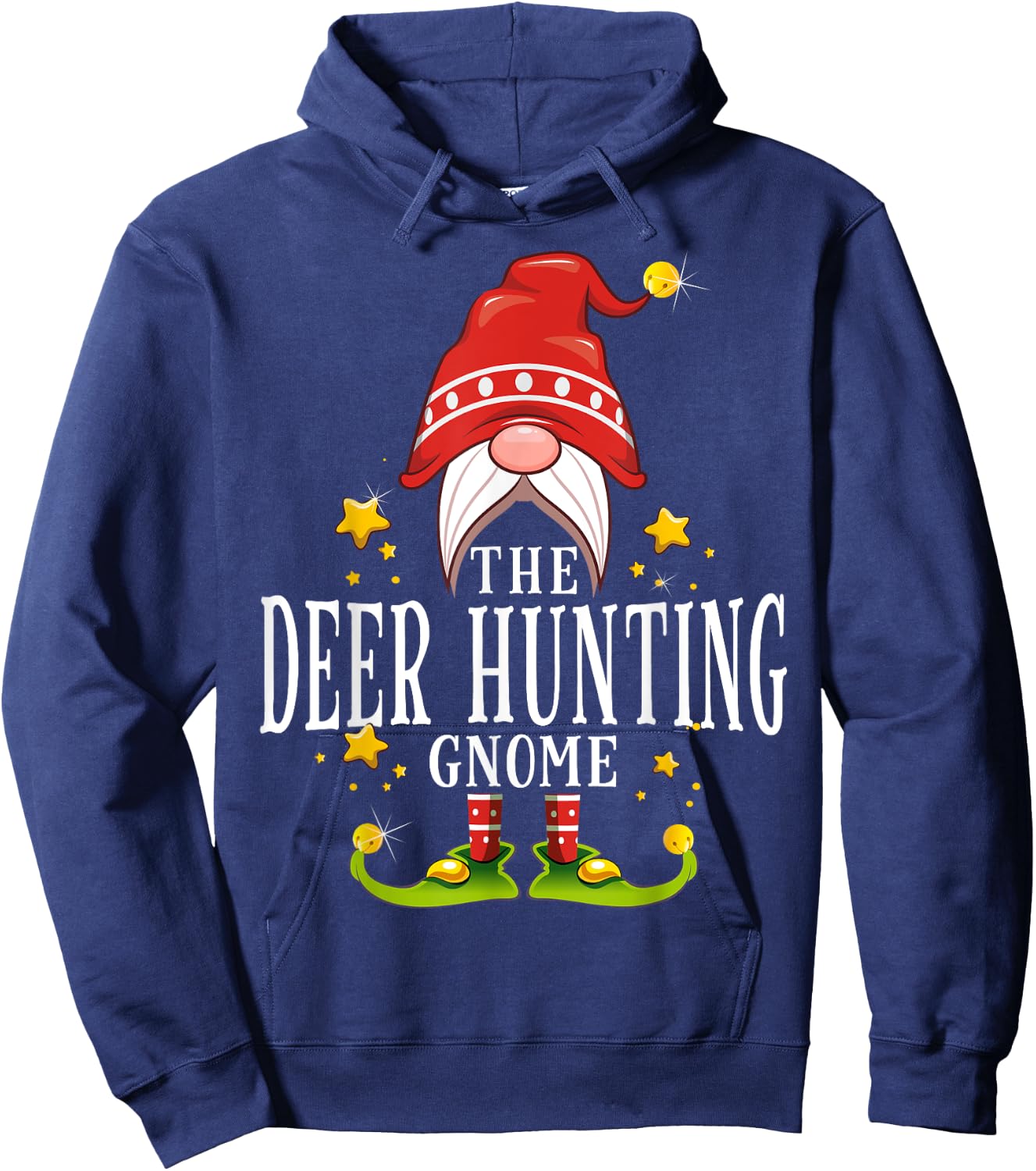 The Deer Hunting Gnome Christmas Matching Hoodie - Hoodie | Navy