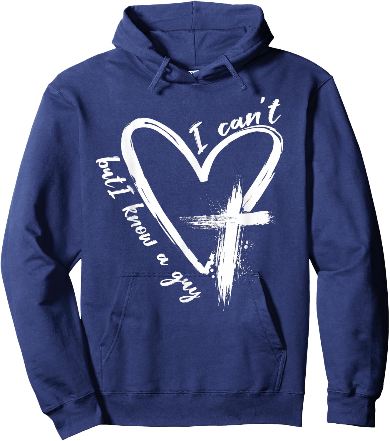 Funny gifts for Christian Faith Believer Retro I Can't But I Know A Guy Christian Faith Believer -Adults Black Small Hoodie - Hoodie | Navy