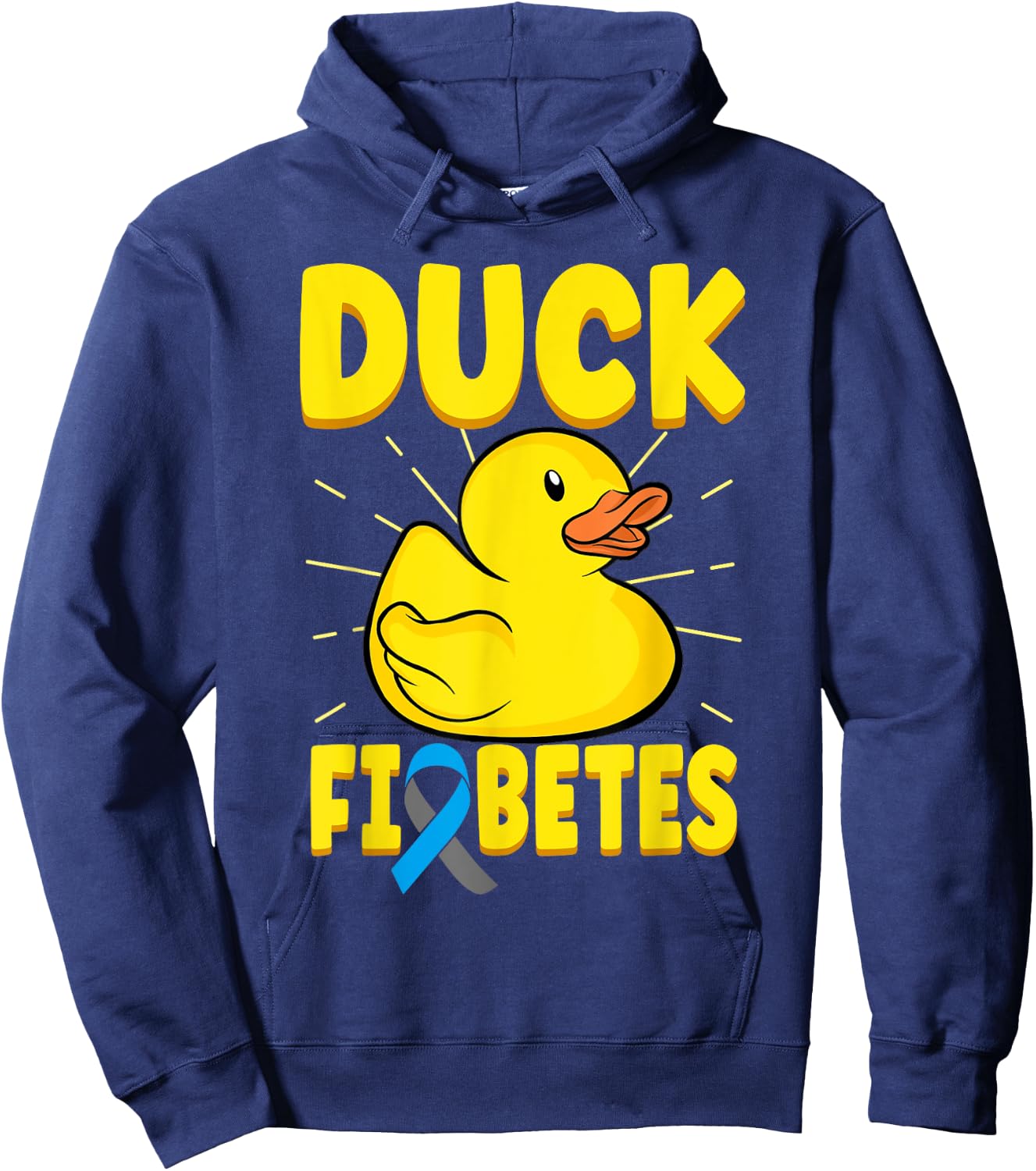 Duck Fiabetes Funny Yellow Duck Diabetic Diabetes Awareness Hoodie - Hoodie | Navy