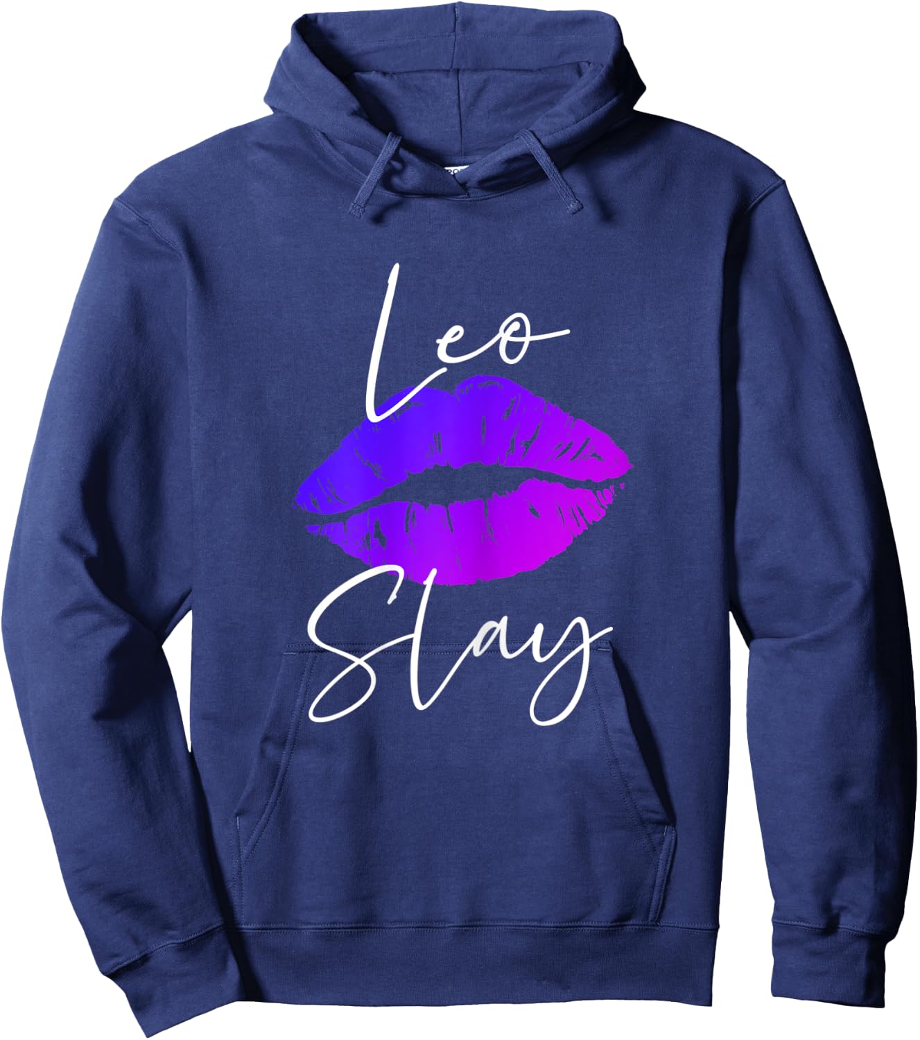 Leo Slay Lipstick Lips Birthday 's Hoodie - Hoodie | Navy