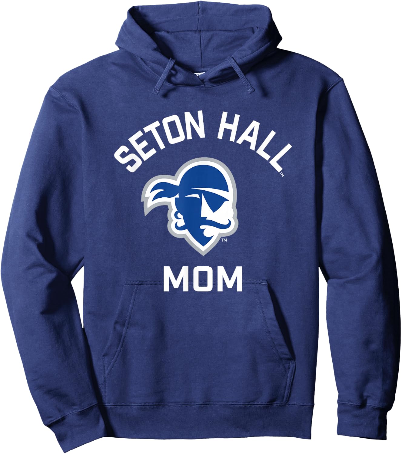 Seton Hall University SHU Pirates Arched Mom Hoodie - Hoodie | Navy