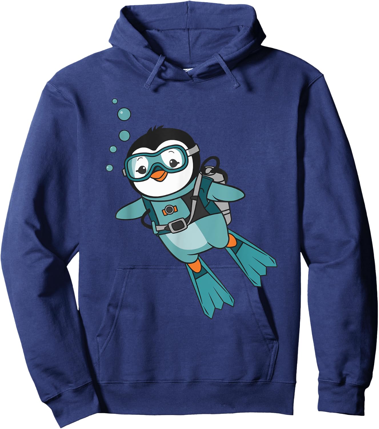 Cute Scuba Diving Penguin Hoodie - Hoodie | Navy