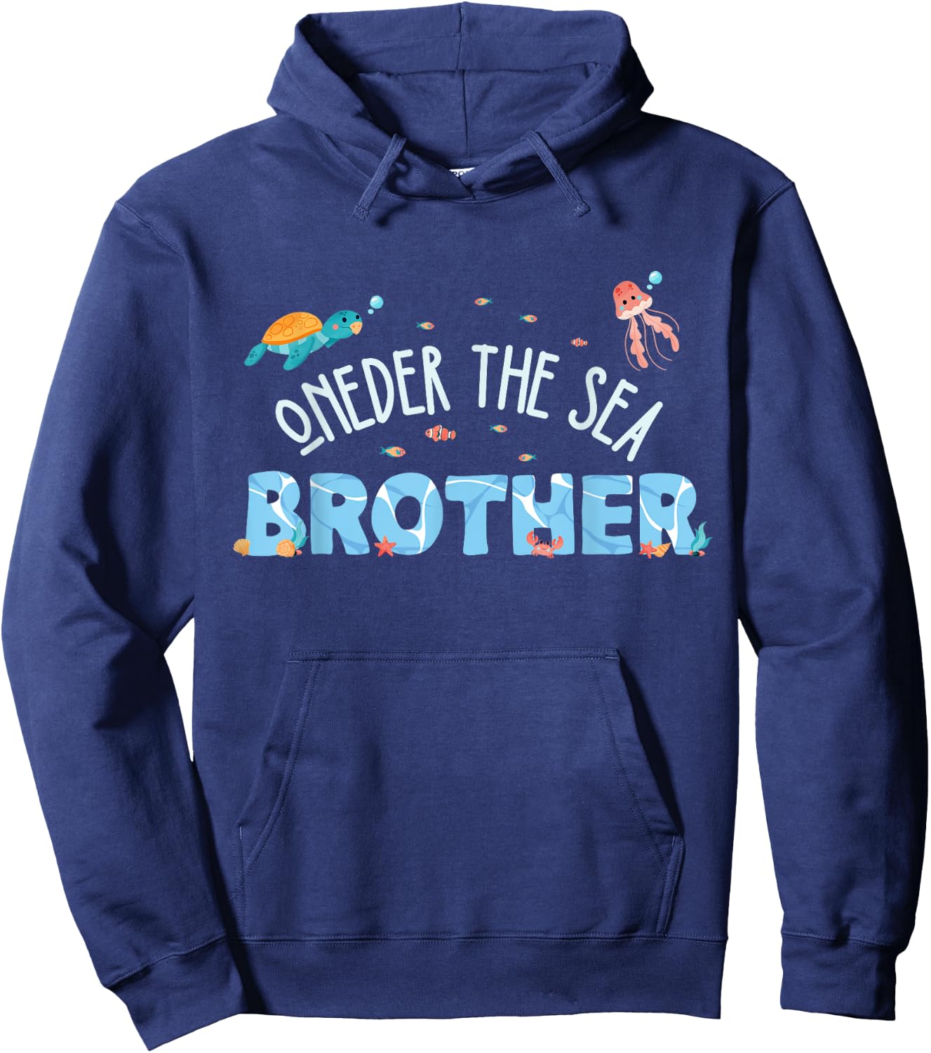 Under Sea Brother Birthday Girl Boy Matching Family Party Hoodie - Hoodie | Navy
