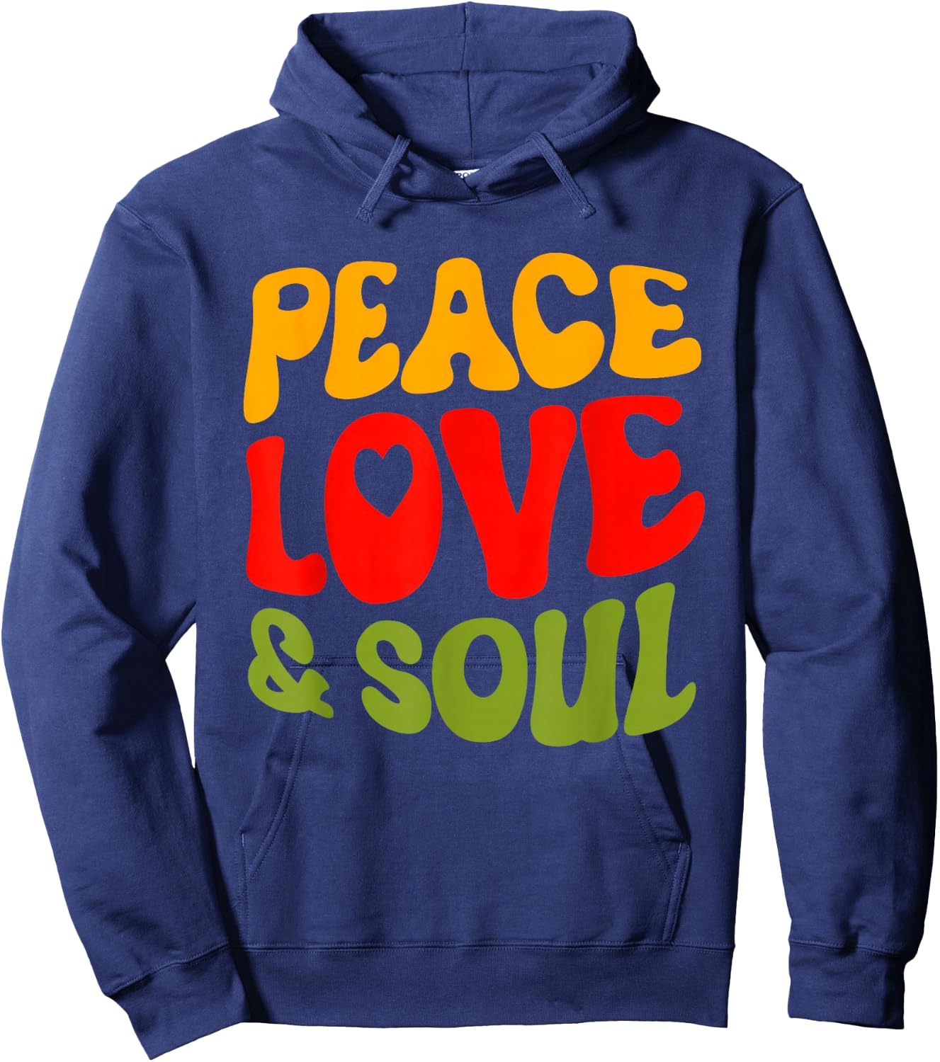 Groovy Peace Love & Soul R&B Music Retro Vintage 90s Lovers Hoodie - Hoodie | Navy