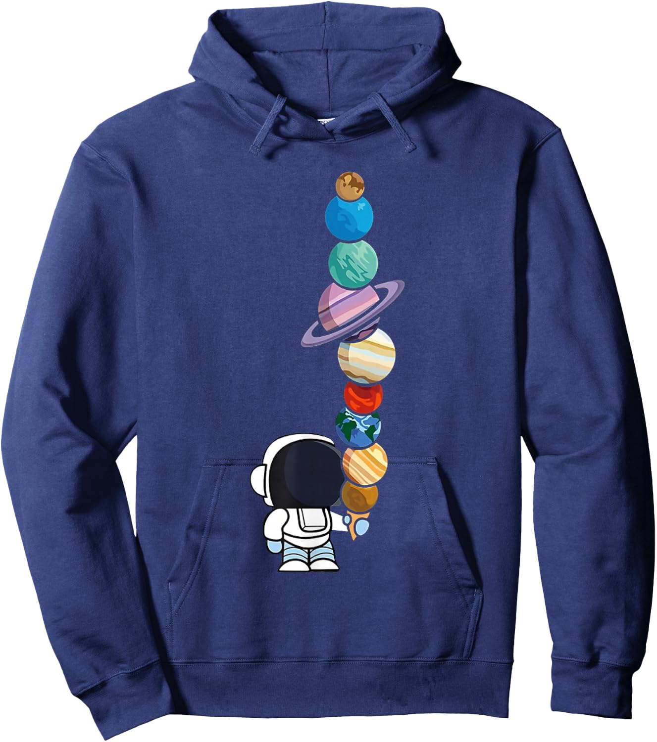 Astronaut Holding Planet Icecream BoysGirls STEM Kids Hoodie - Hoodie | Navy