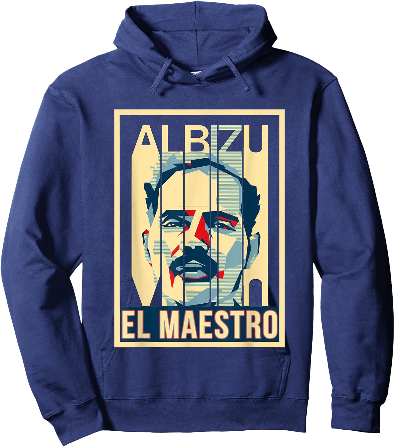 Boricua Hasta En La Luna Pedro Albizu Campos El Maestro -Adults Puerto Rican Black Small Short Sleeve Hoodie - Hoodie | Navy