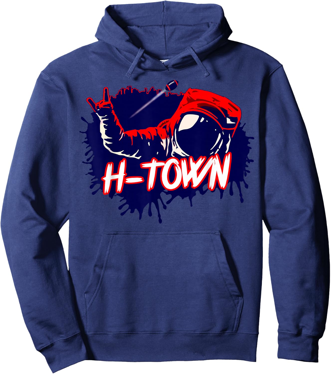Houston Texas Astronaut H-Town Hand Sign - Houston Football Hoodie - Hoodie | Navy