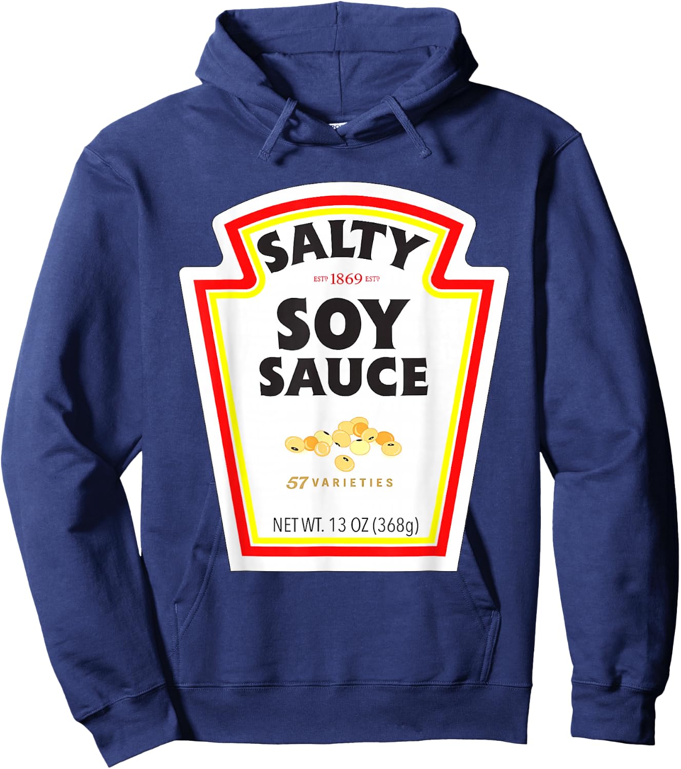 Easy Halloween Matching Costume Salty Soy Sauce Bottle Label Hoodie - Hoodie | Navy