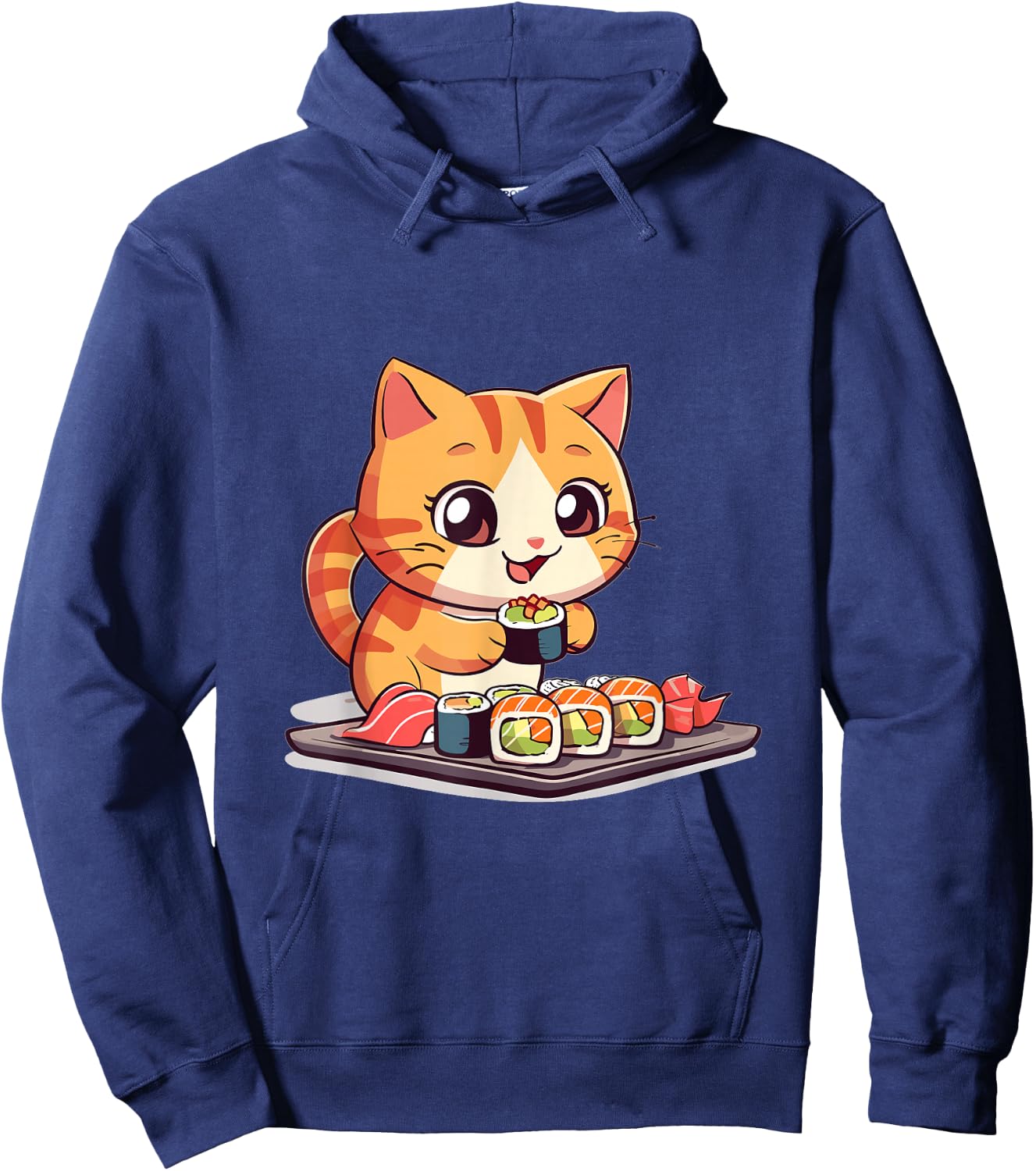 Cats and Sushi Japanese Food Kitten Kawaii Anime Hoodie - Hoodie | Navy
