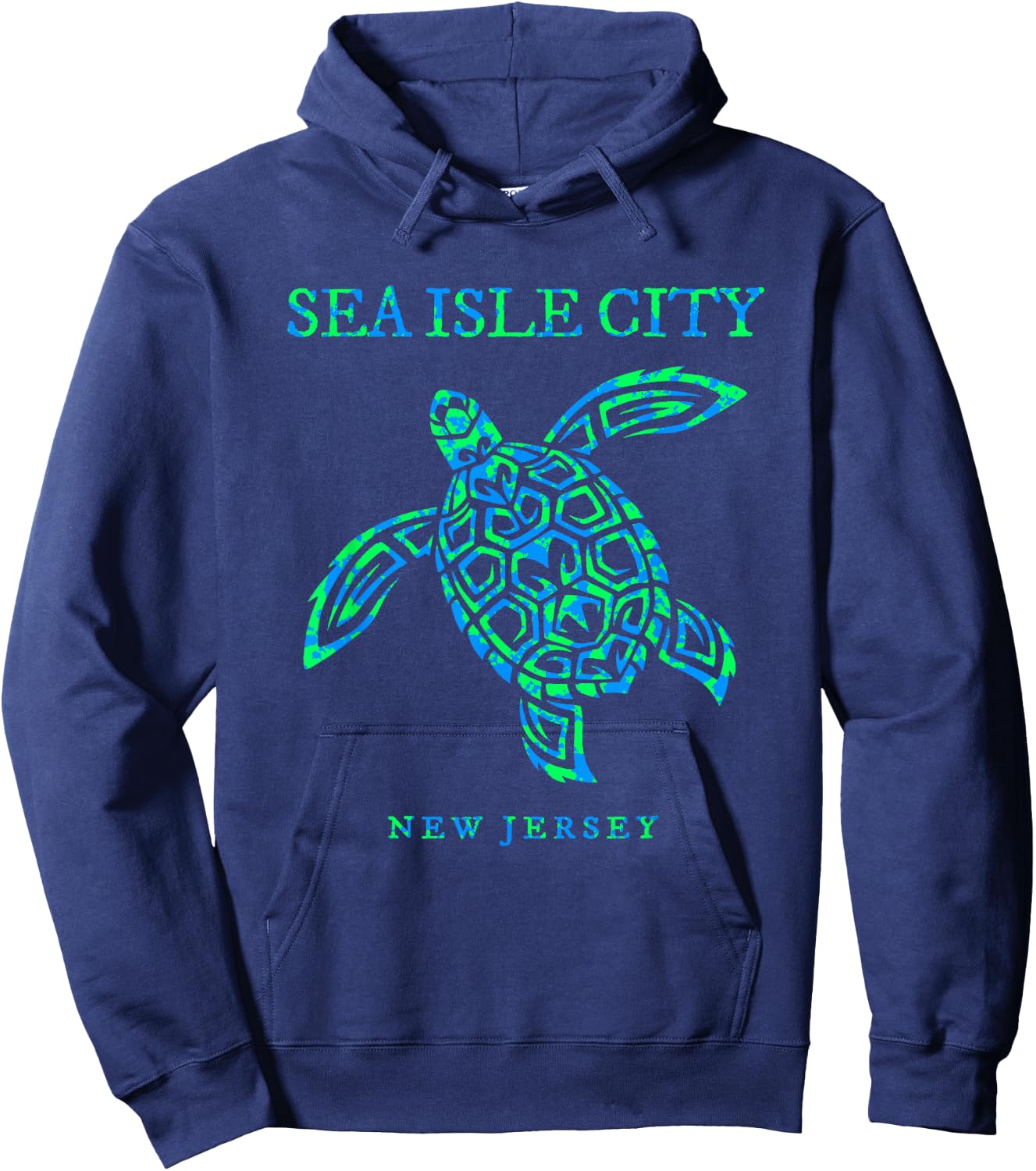 Sea Isle City New Jersey Sea Turtle Boys Girls Toddler Hoodie - Hoodie | Navy