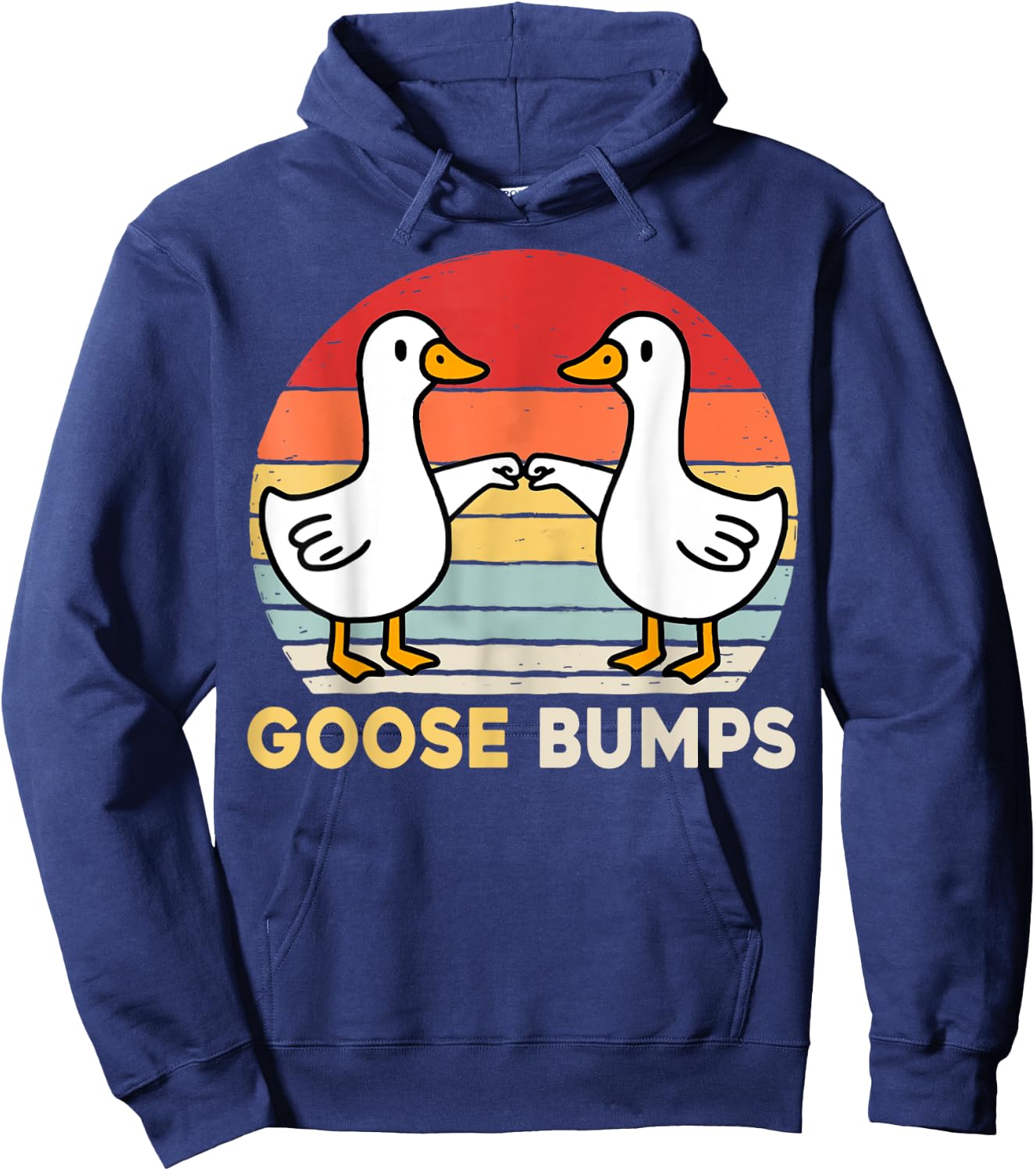 Funny Goose Bumps Humorous Pun Silly Goose Dad Joke Hoodie - Hoodie | Navy