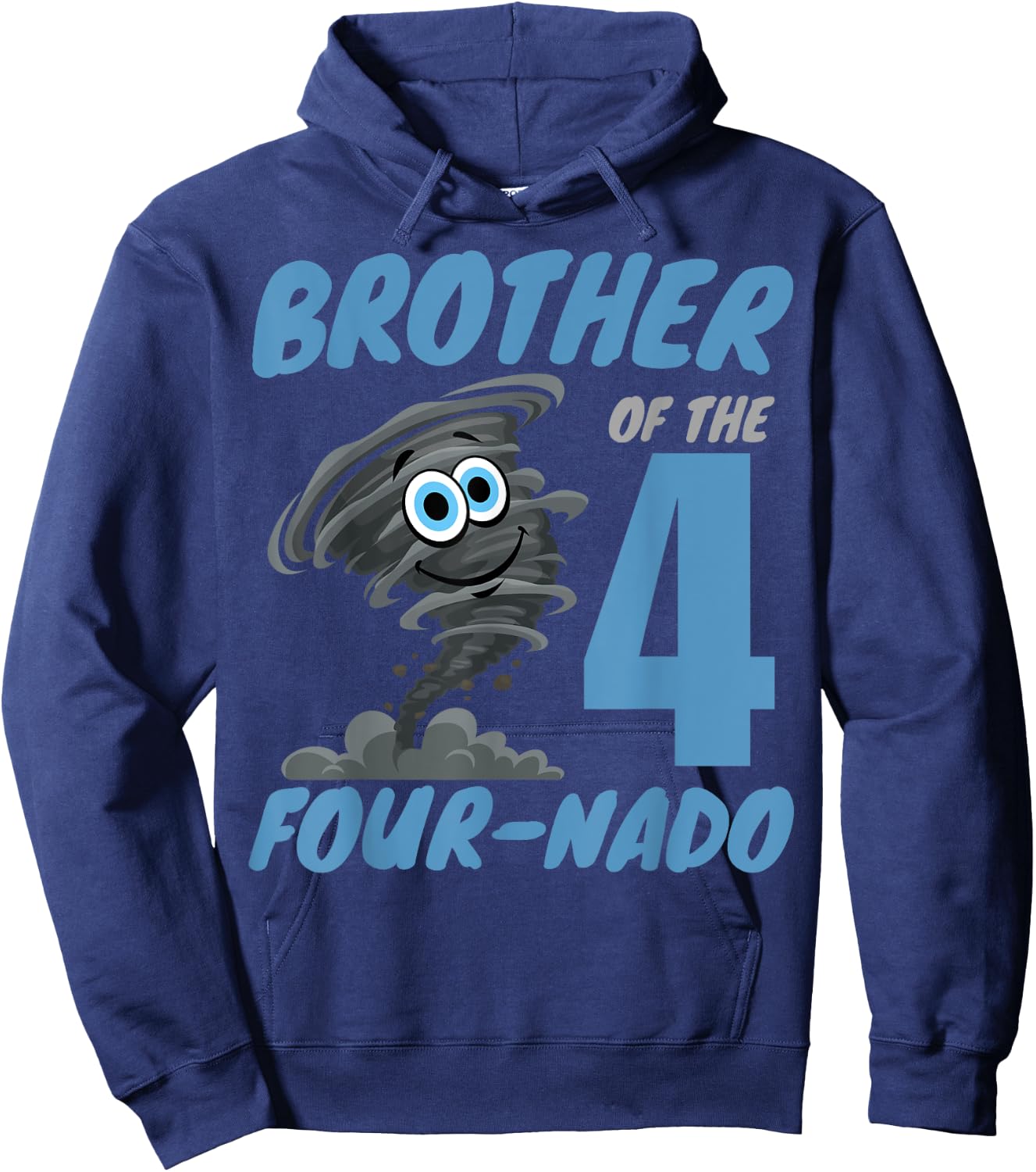 Brother of The Four-Nado Storm TorNado 4th Birthday Boy Hoodie - Hoodie | Navy