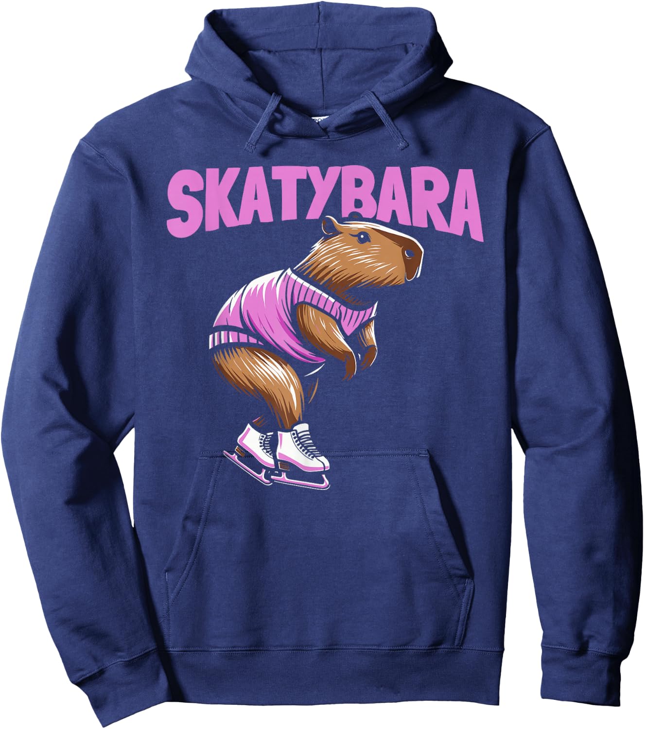 Skatybara Skates Skater Skate Figure Skating Capybara Hoodie - Hoodie | Navy